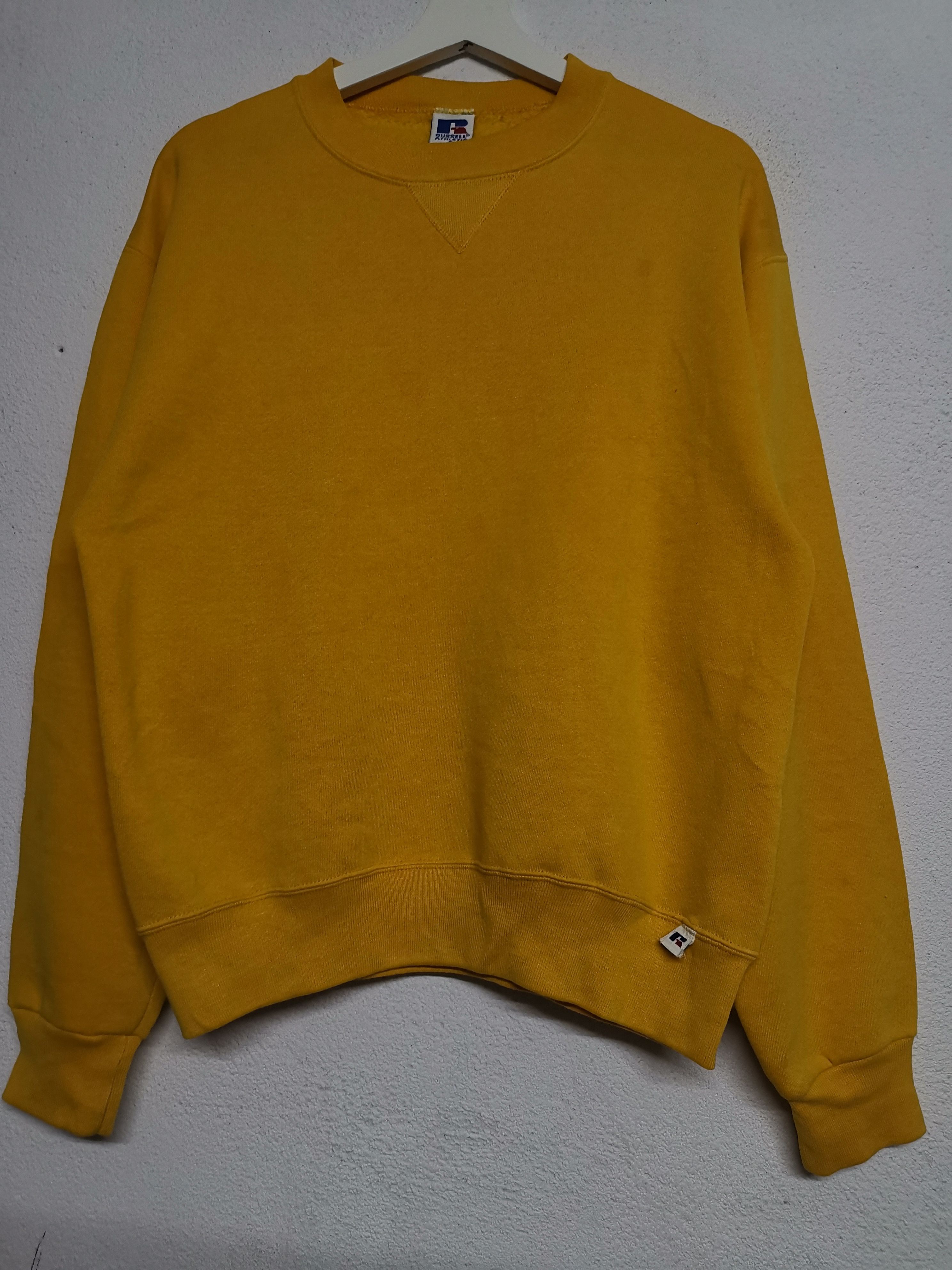 image of Made In USA x Russell Athletic Vintage Russell Athletic Crewneck Sweatshirt in Yellow/Orange (Size 
