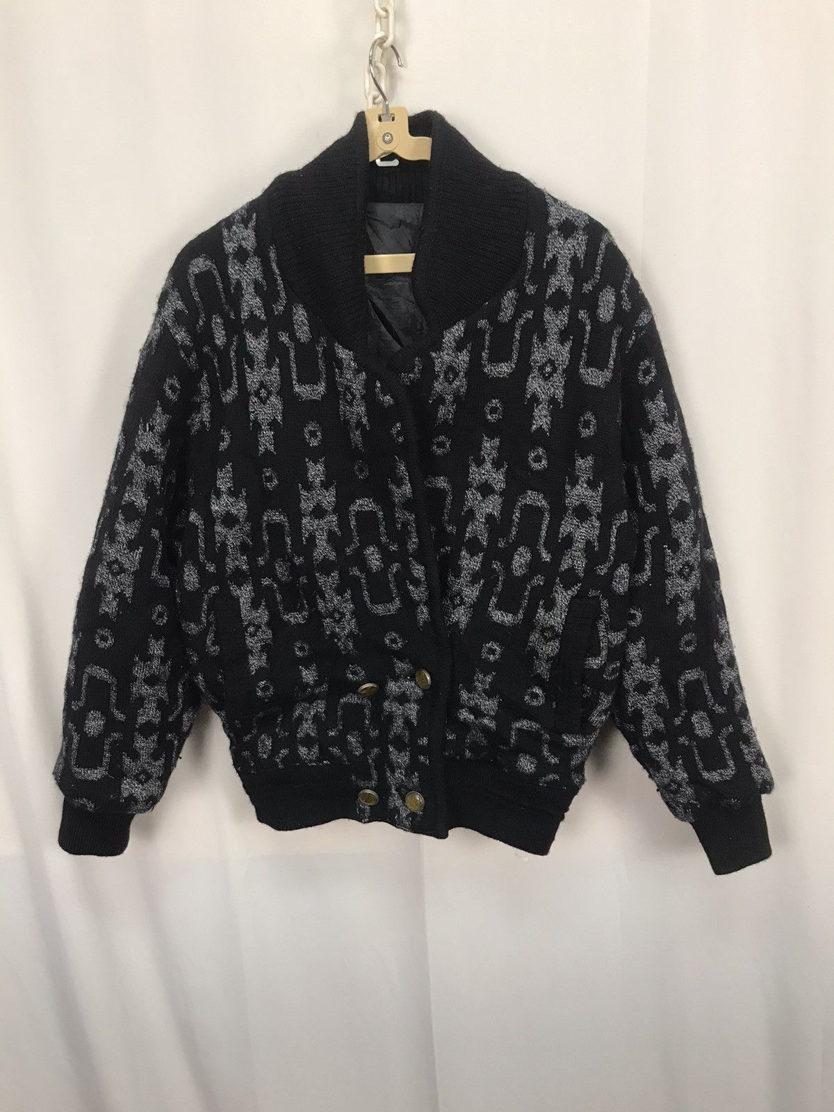 Japanese Brand × Vintage Vintage printed wool cardigan jacket Size US M / EU 48-50 / 2 - 6 Thumbnail