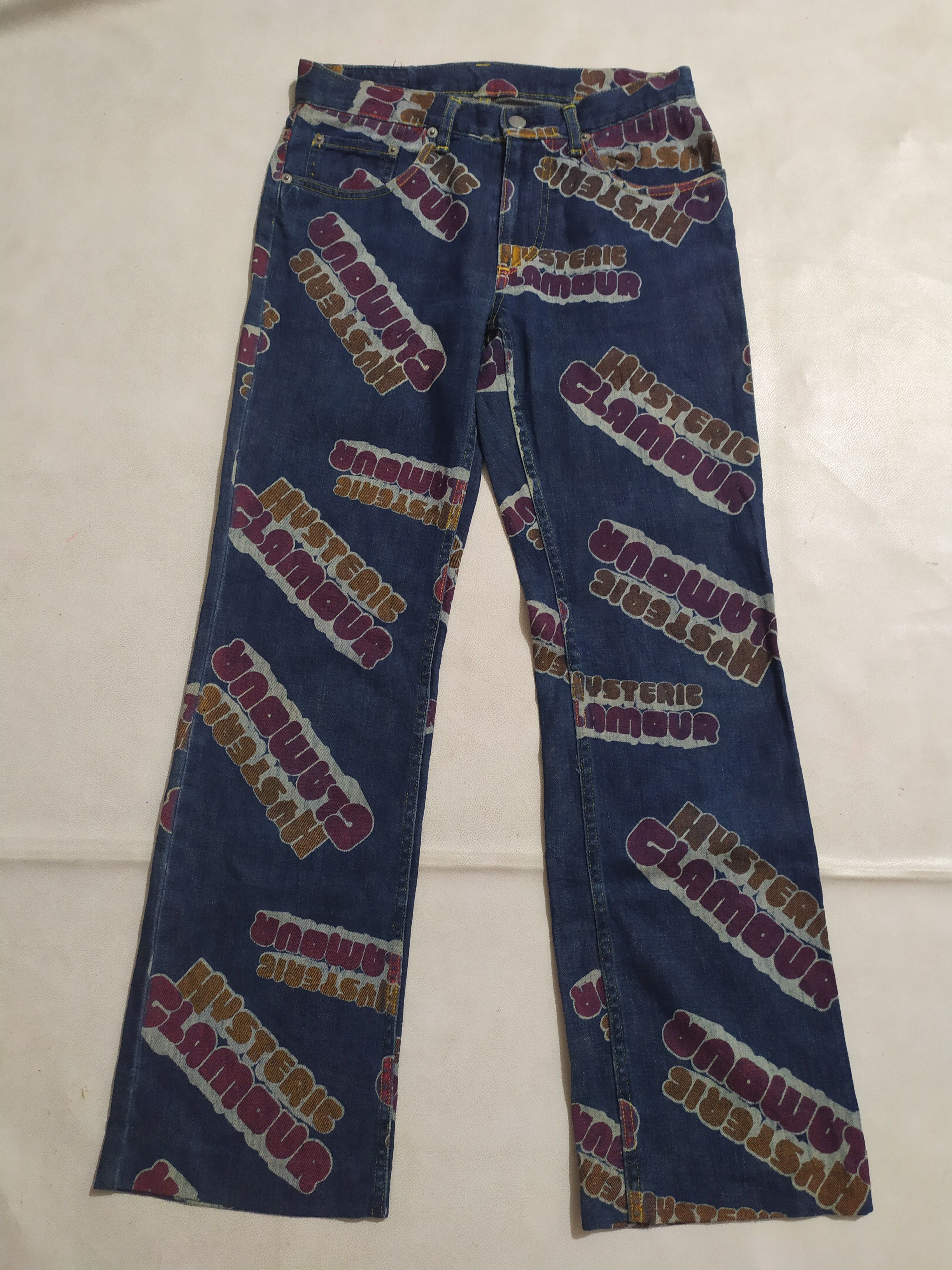 Hysteric Glamour 🔥Rare!!! Hysteric Glamour Fullprint Font Logo Design Pants Size US 29 - 1 Thumbnail