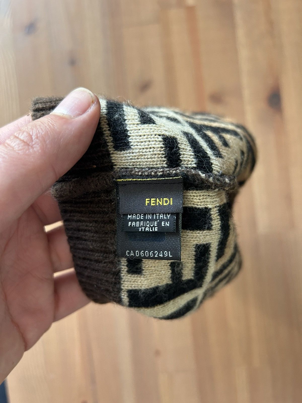 Fendi FF Zucca Monogram Wool/Cashmere Blend Beanie Size ONE SIZE - 3 Thumbnail