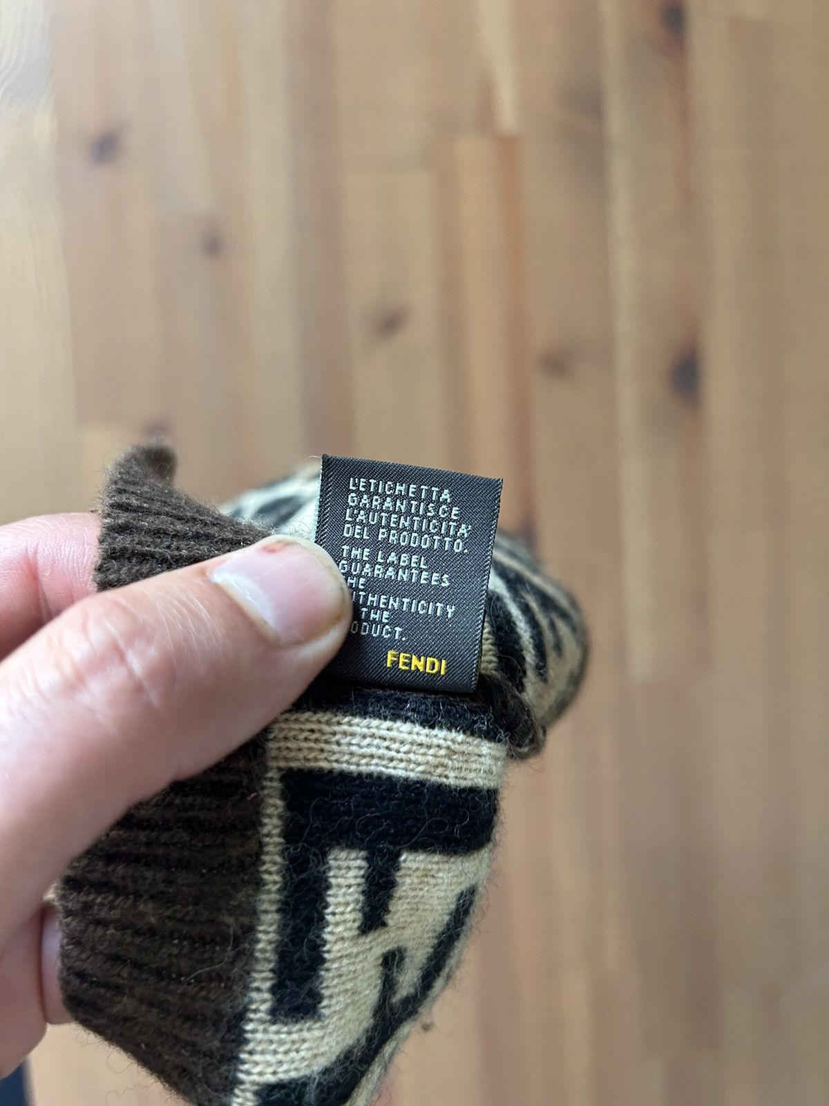 Fendi FF Zucca Monogram Wool/Cashmere Blend Beanie Size ONE SIZE - 6 Thumbnail