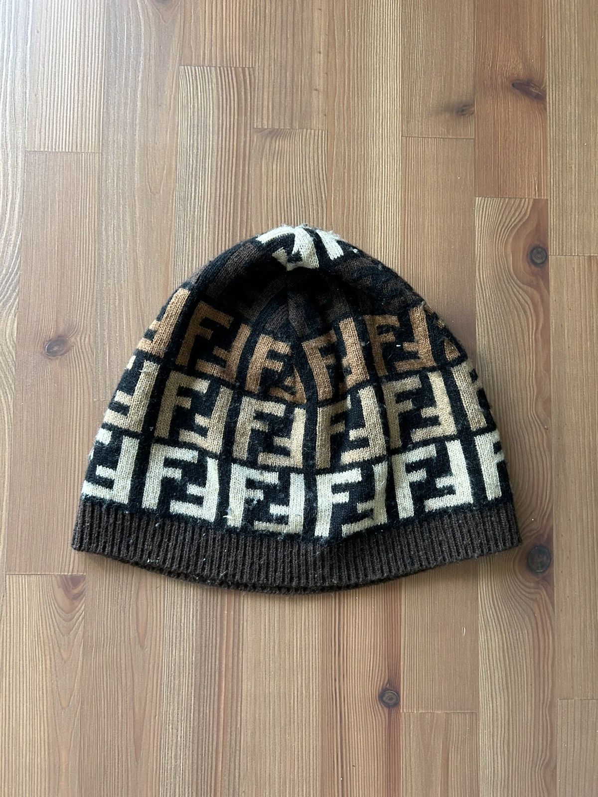 Fendi FF Zucca Monogram Wool/Cashmere Blend Beanie Size ONE SIZE - 2 Thumbnail
