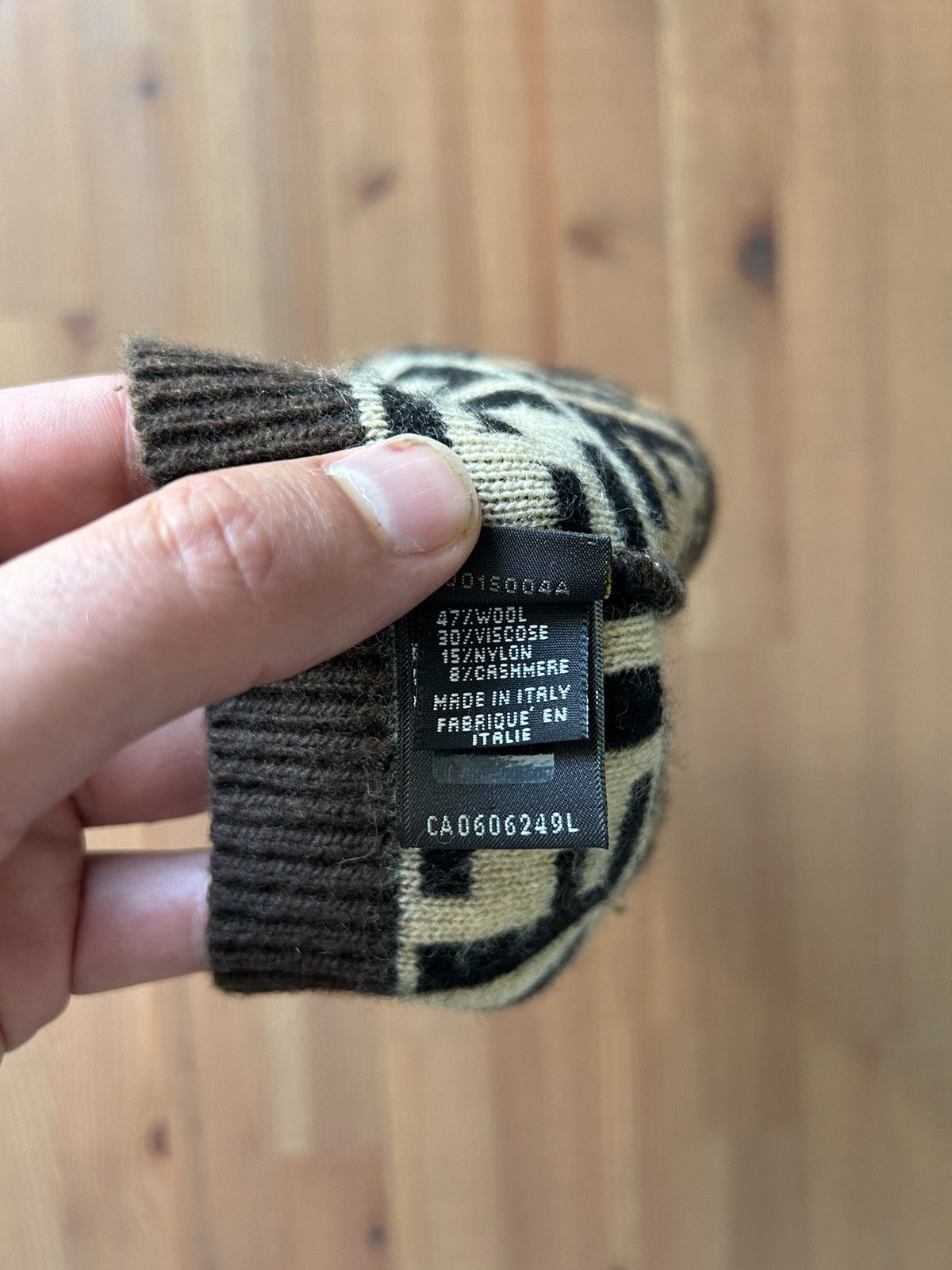 Fendi FF Zucca Monogram Wool/Cashmere Blend Beanie Size ONE SIZE - 4 Thumbnail