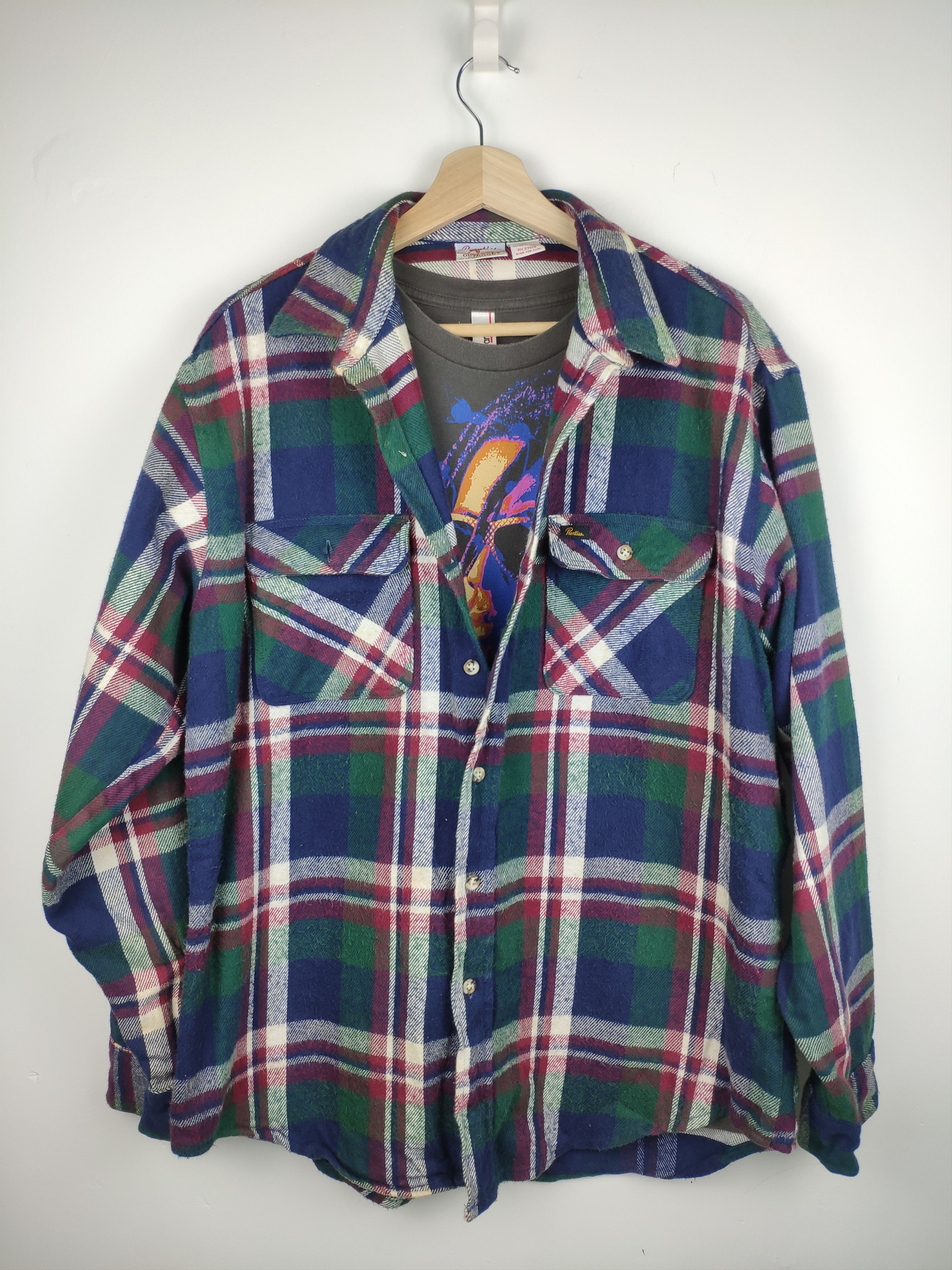 Flannel × Vintage Vintage 80s Prentiss Outdoor Plaid Flannel Travis Style Size US L / EU 52-54 / 3 - 3 Thumbnail