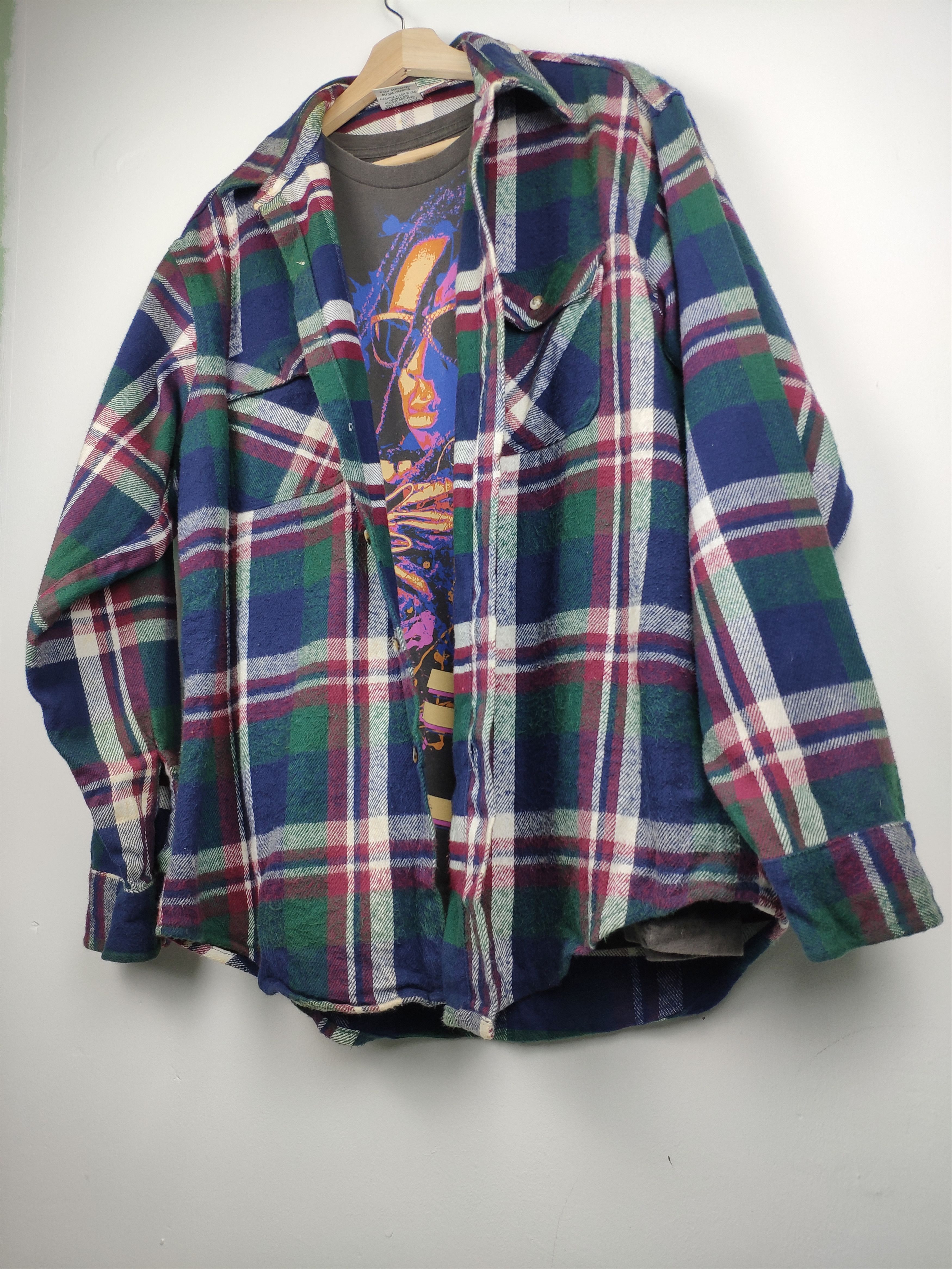 Flannel × Vintage Vintage 80s Prentiss Outdoor Plaid Flannel Travis Style Size US L / EU 52-54 / 3 - 2 Thumbnail