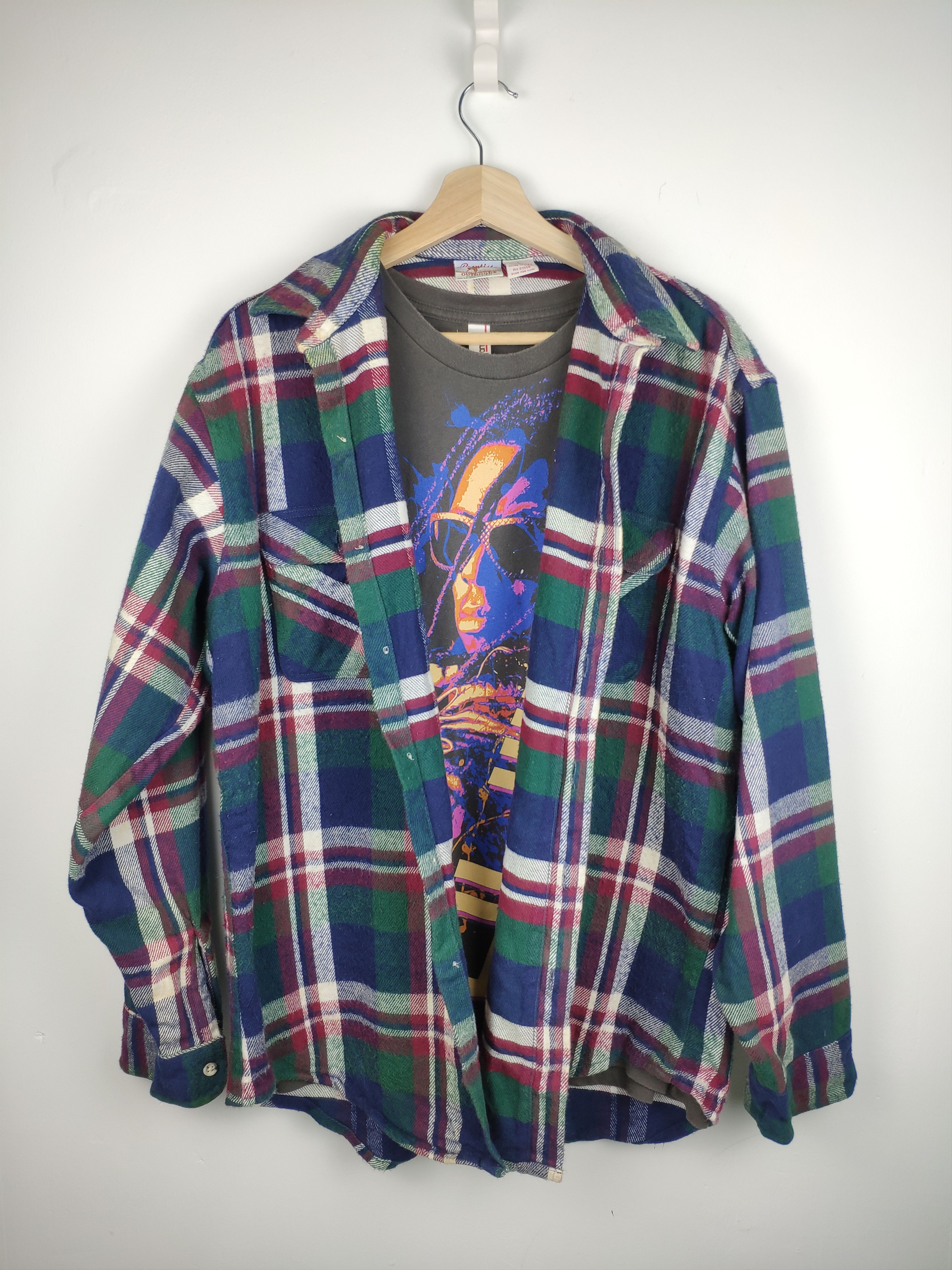 Vintage 80s Prentiss Outdoor Plaid Flannel Travis Style