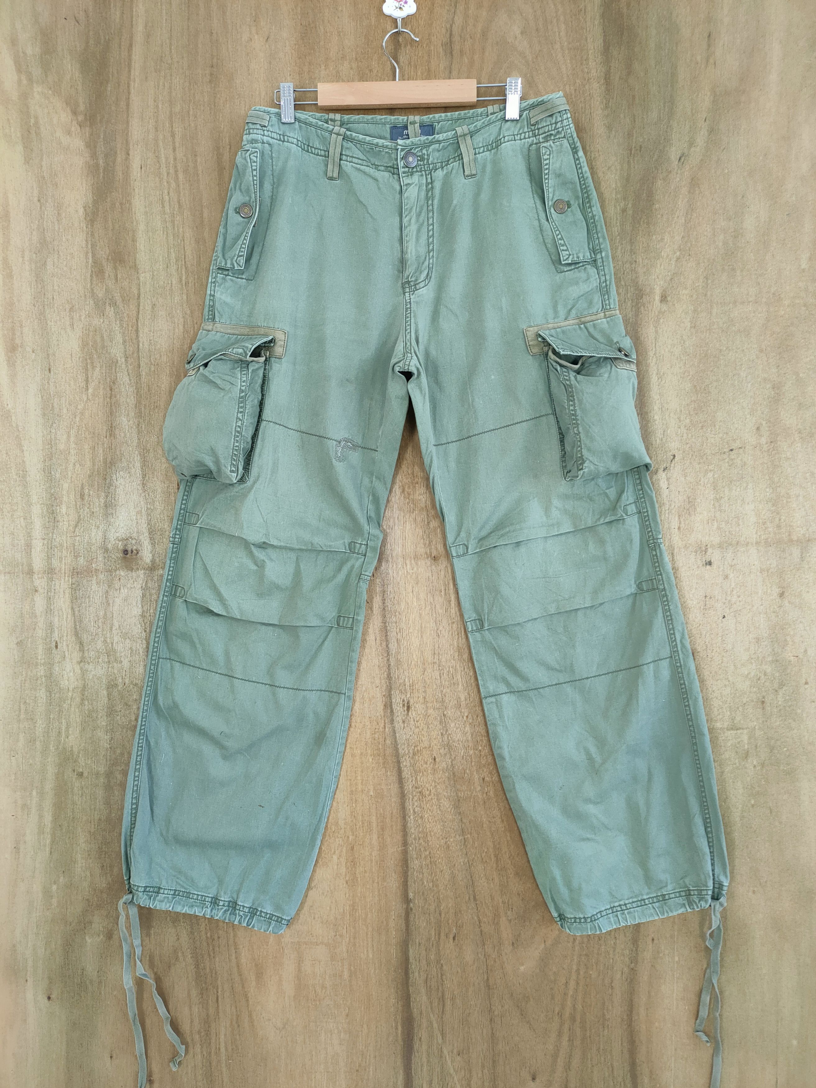 Japanese Brand × Vintage MARU 3D POCKET DOUBLE KNEE FADED CARGO PANTS Size US 32 / EU 48 - 1 Thumbnail