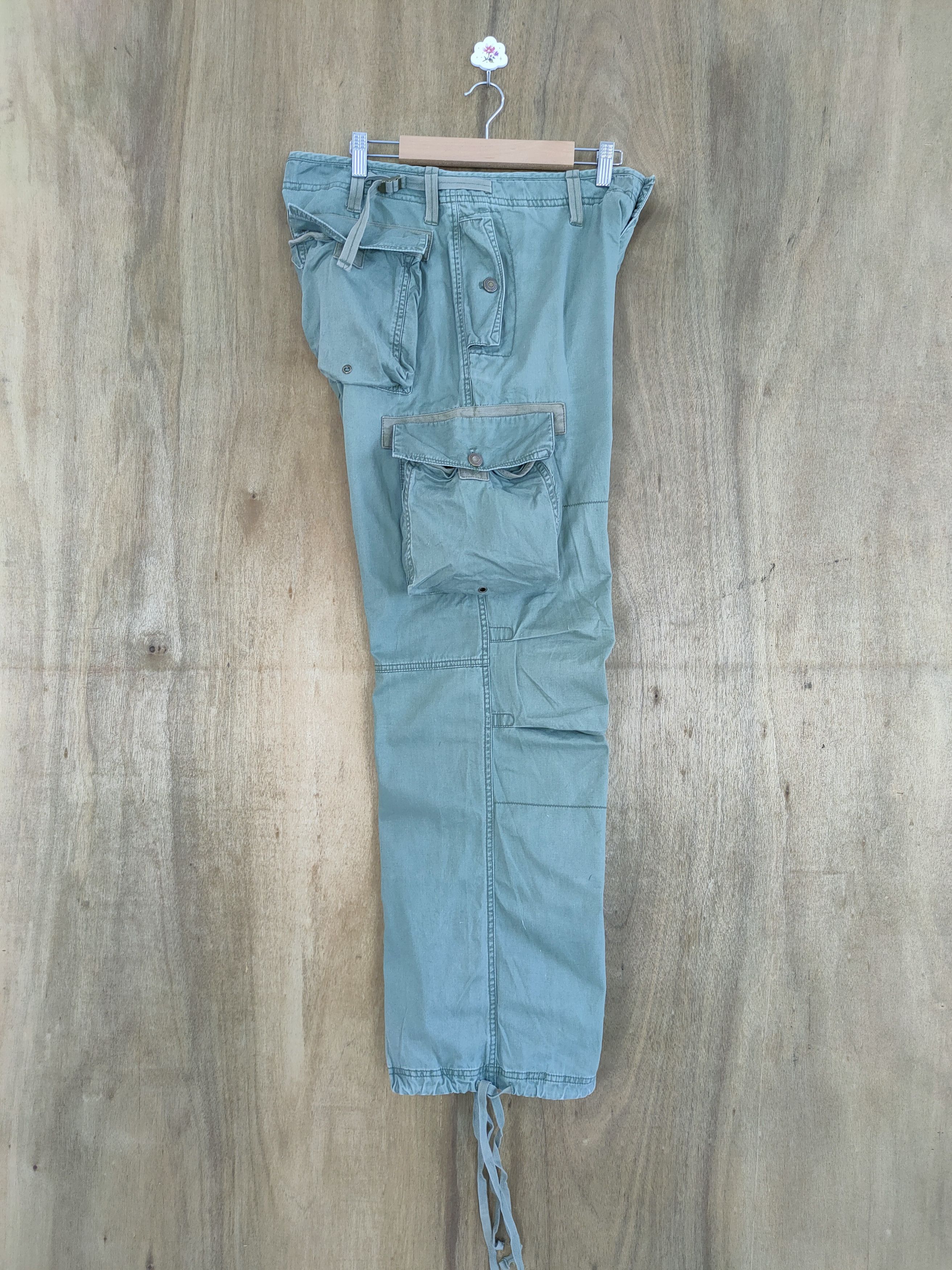 Japanese Brand × Vintage MARU 3D POCKET DOUBLE KNEE FADED CARGO PANTS Size US 32 / EU 48 - 12 Thumbnail