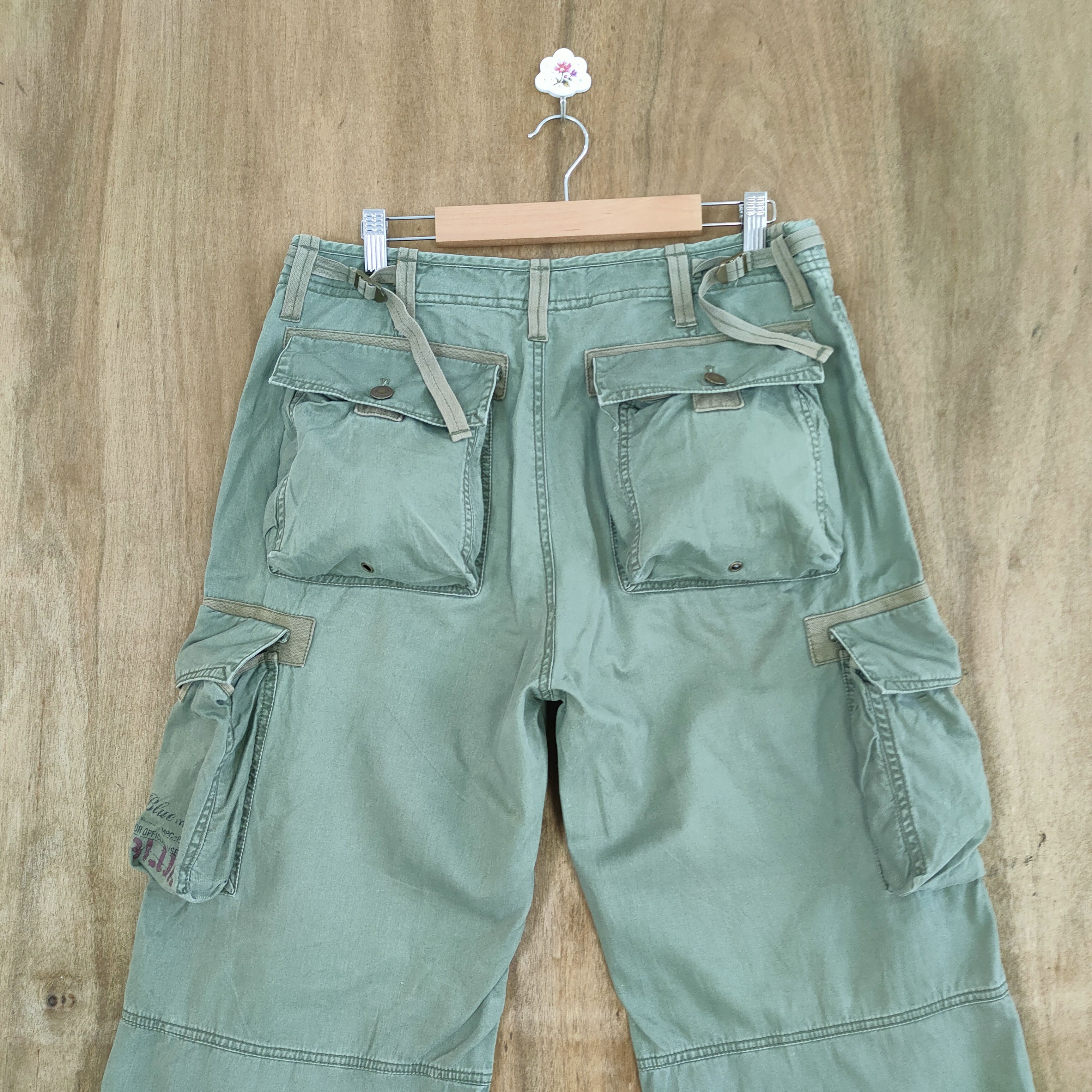 Japanese Brand × Vintage MARU 3D POCKET DOUBLE KNEE FADED CARGO PANTS Size US 32 / EU 48 - 11 Thumbnail