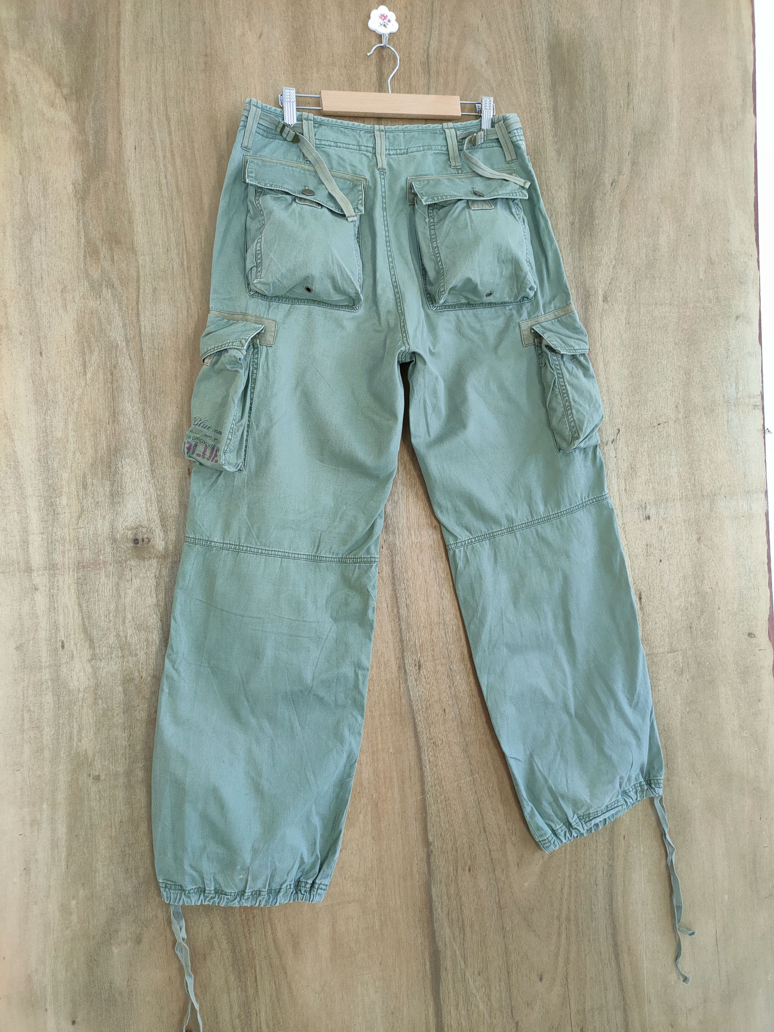 Japanese Brand × Vintage MARU 3D POCKET DOUBLE KNEE FADED CARGO PANTS Size US 32 / EU 48 - 14 Thumbnail