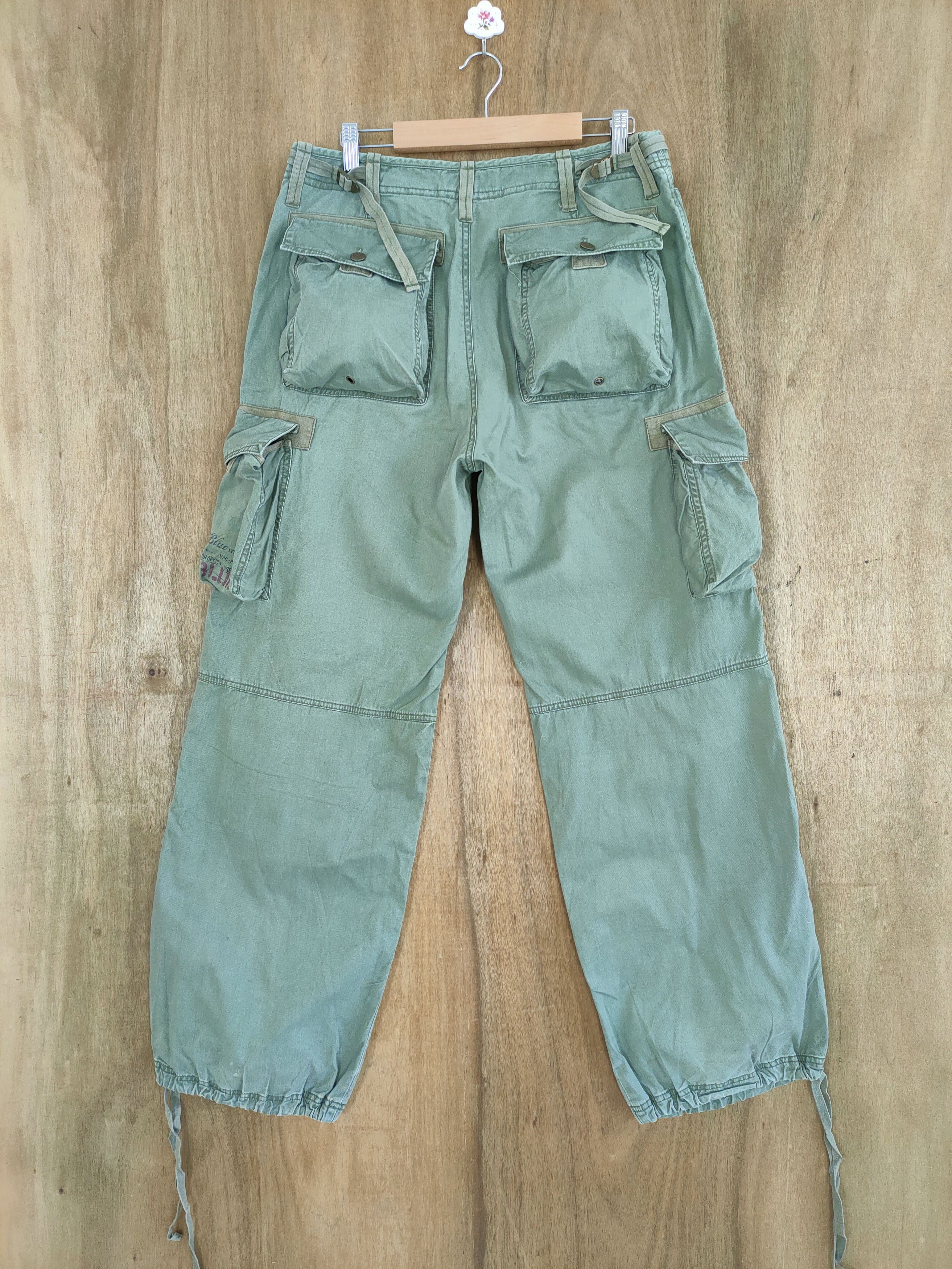 Japanese Brand × Vintage MARU 3D POCKET DOUBLE KNEE FADED CARGO PANTS Size US 32 / EU 48 - 10 Thumbnail