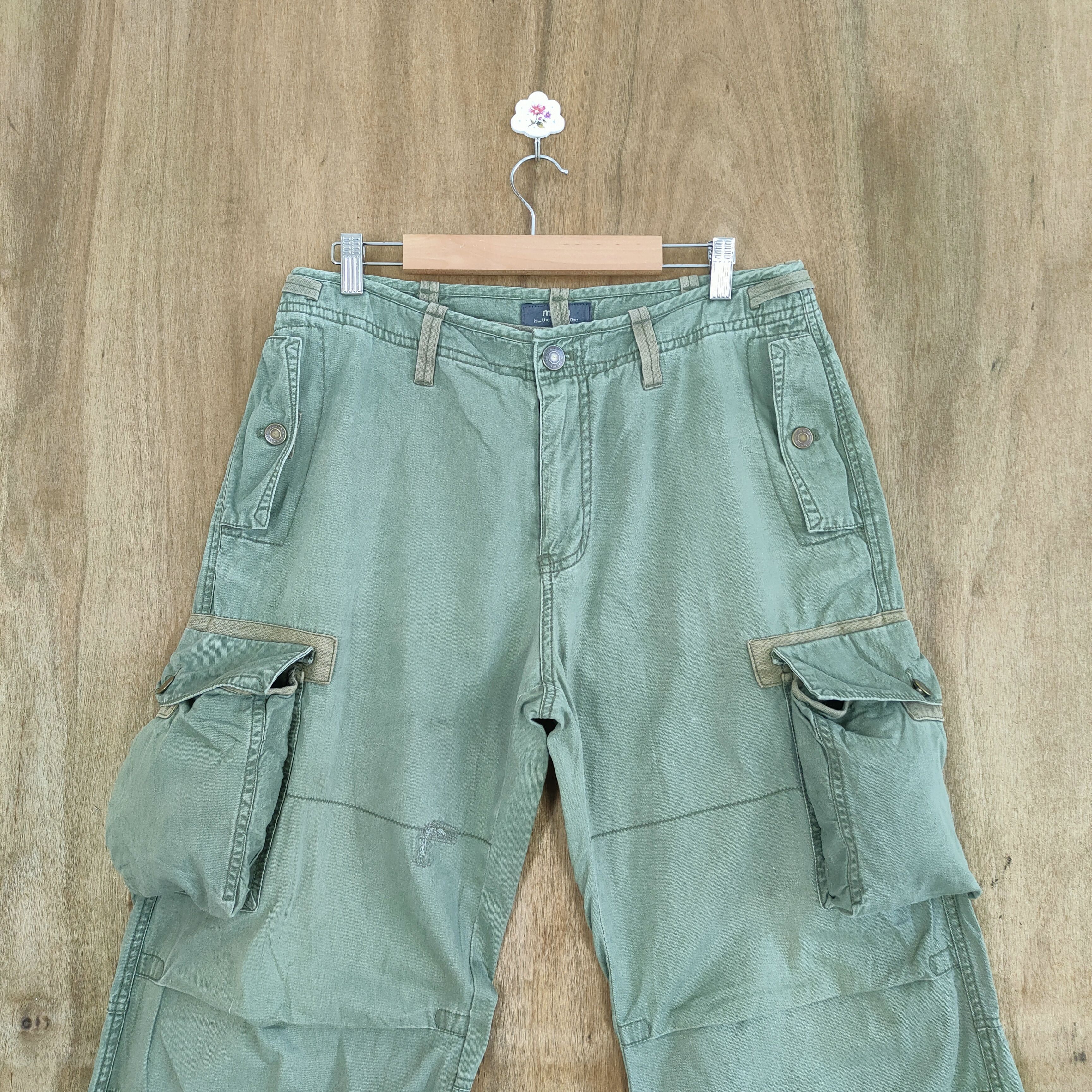 Japanese Brand × Vintage MARU 3D POCKET DOUBLE KNEE FADED CARGO PANTS Size US 32 / EU 48 - 2 Thumbnail