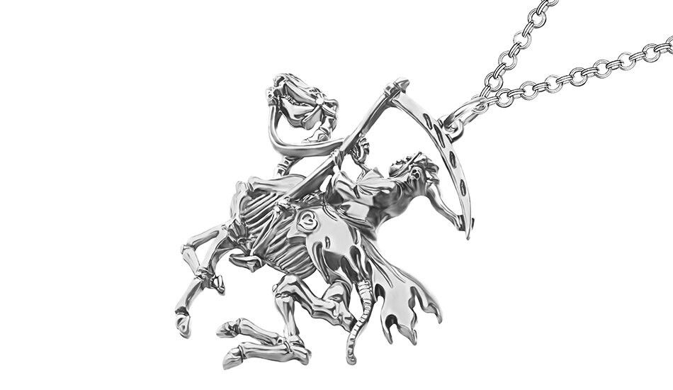 Jewelry Antique Grim Reaper Necklace Size ONE SIZE - 2 Thumbnail