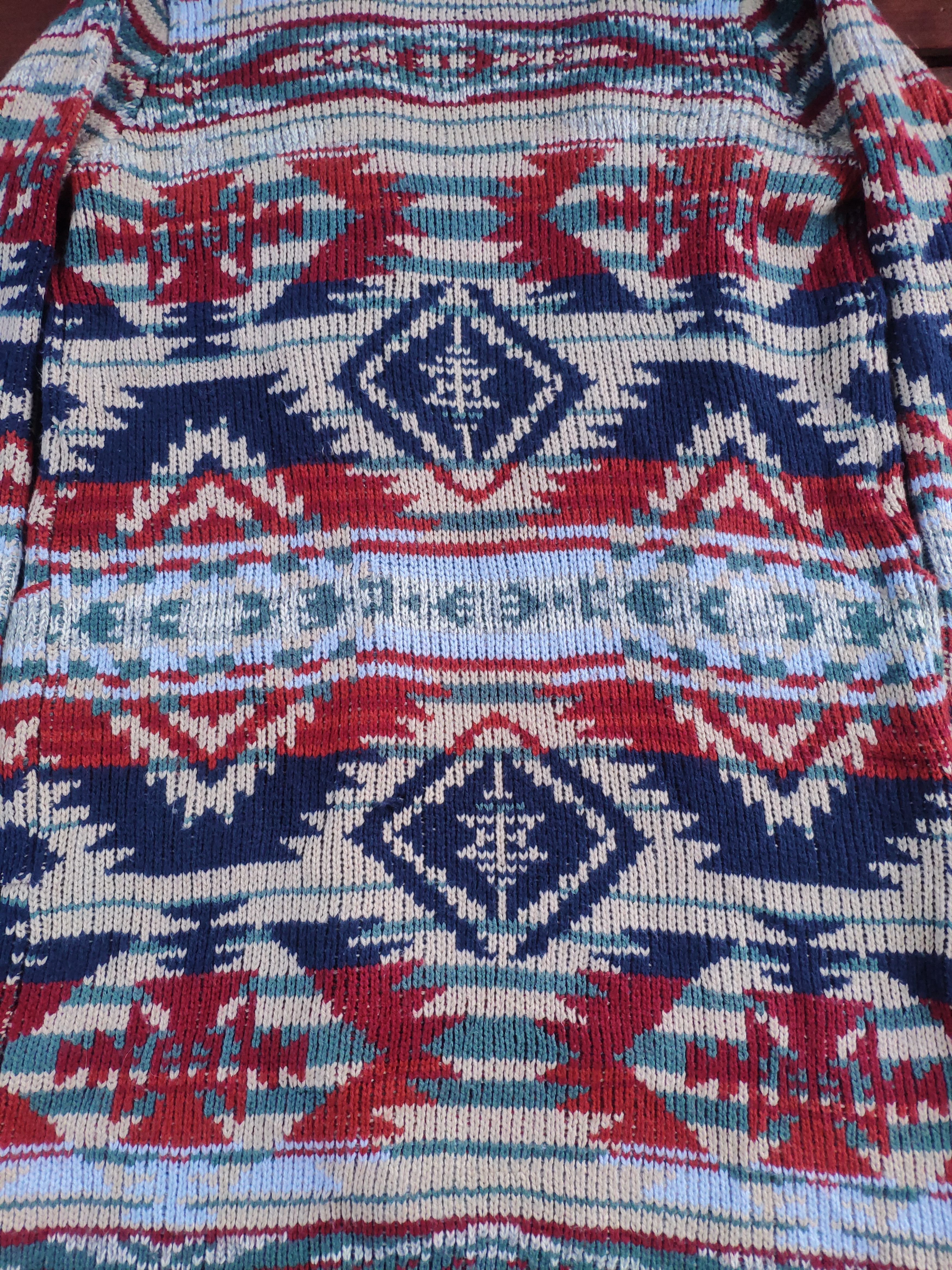 Japanese Brand × Vintage Steal 💥 Vintage Wool Knit Cardigan Long Navajo Style Size US M / EU 48-50 / 2 - 9 Thumbnail