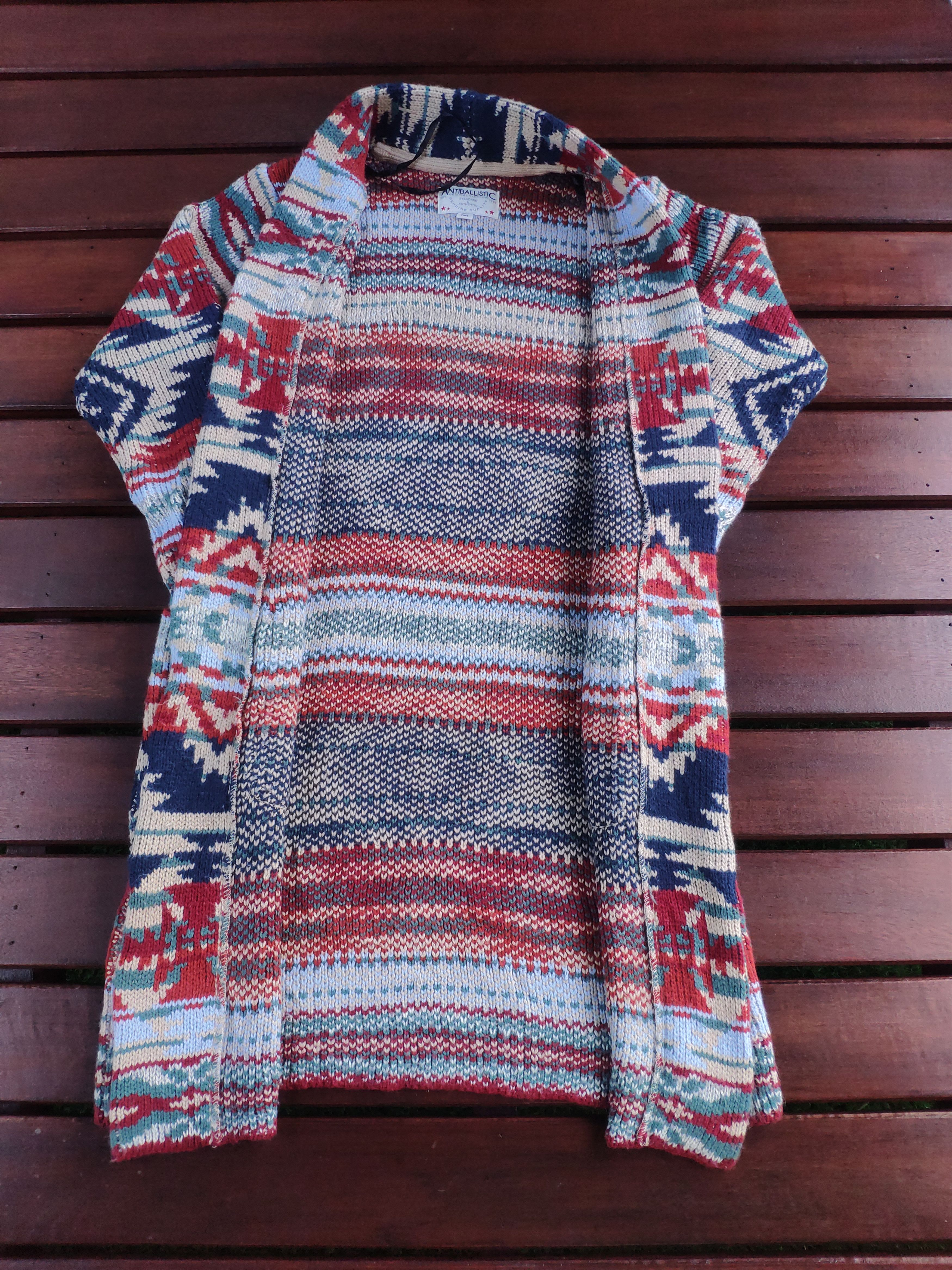 Japanese Brand × Vintage Steal 💥 Vintage Wool Knit Cardigan Long Navajo Style Size US M / EU 48-50 / 2 - 4 Thumbnail