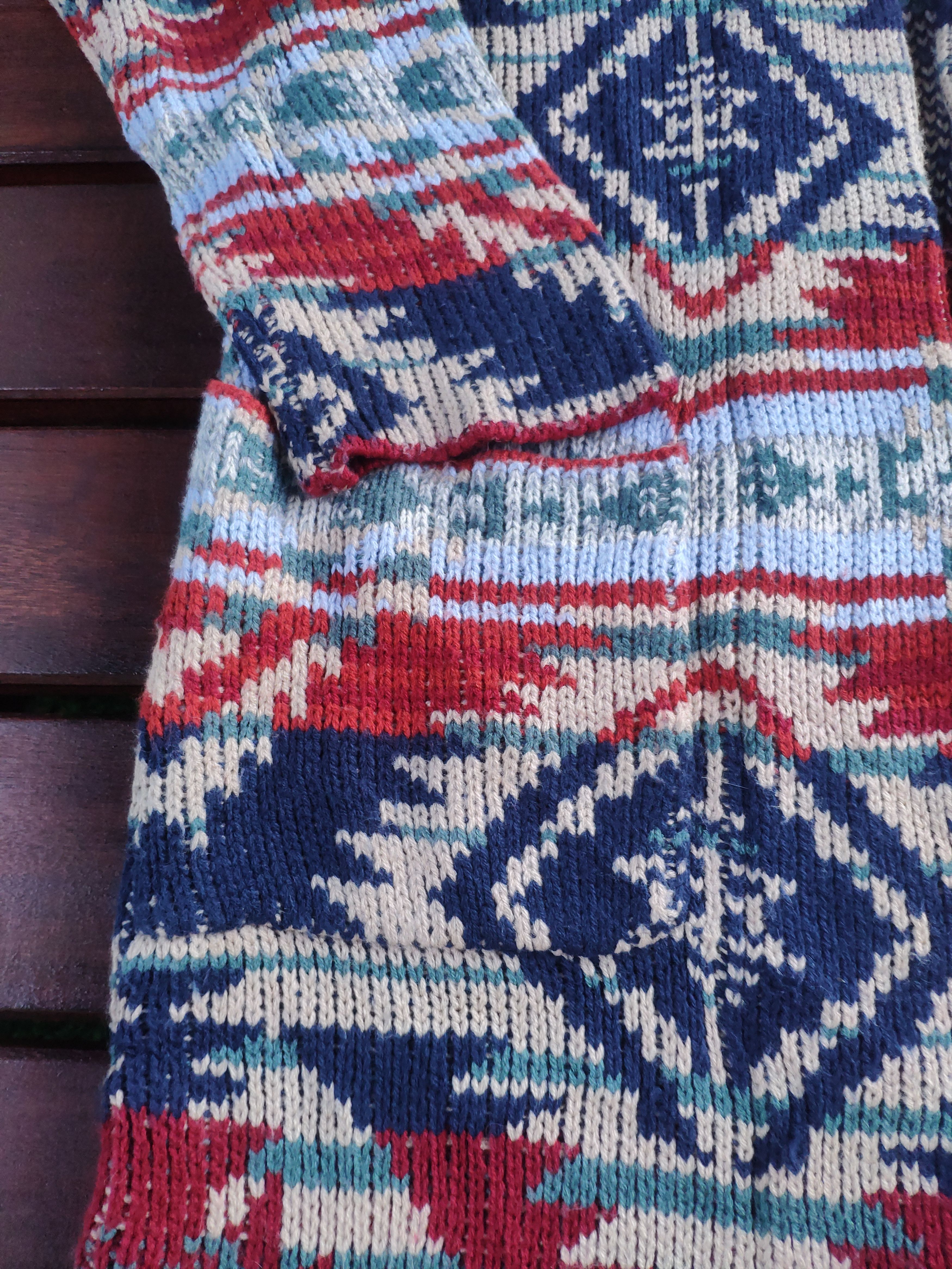 Japanese Brand × Vintage Steal 💥 Vintage Wool Knit Cardigan Long Navajo Style Size US M / EU 48-50 / 2 - 3 Thumbnail