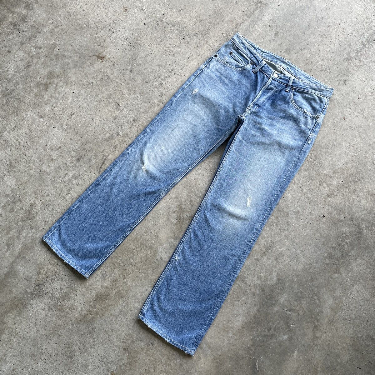 HOLLYWOOD RANCH MARKET × Jean × Vintage W33🔥 Vintage Iron HR Market Faded Denim Jeans Pants Rare Size US 33 - 2 Thumbnail