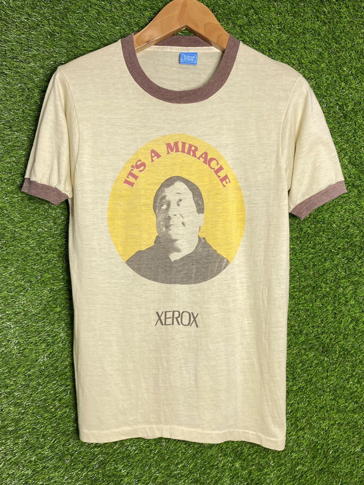 Vintage 🚨Vintage Xerox It’s A Miracle 1970s Ringer Tee T-Shirt Size US L / EU 52-54 / 3 - 1 Thumbnail