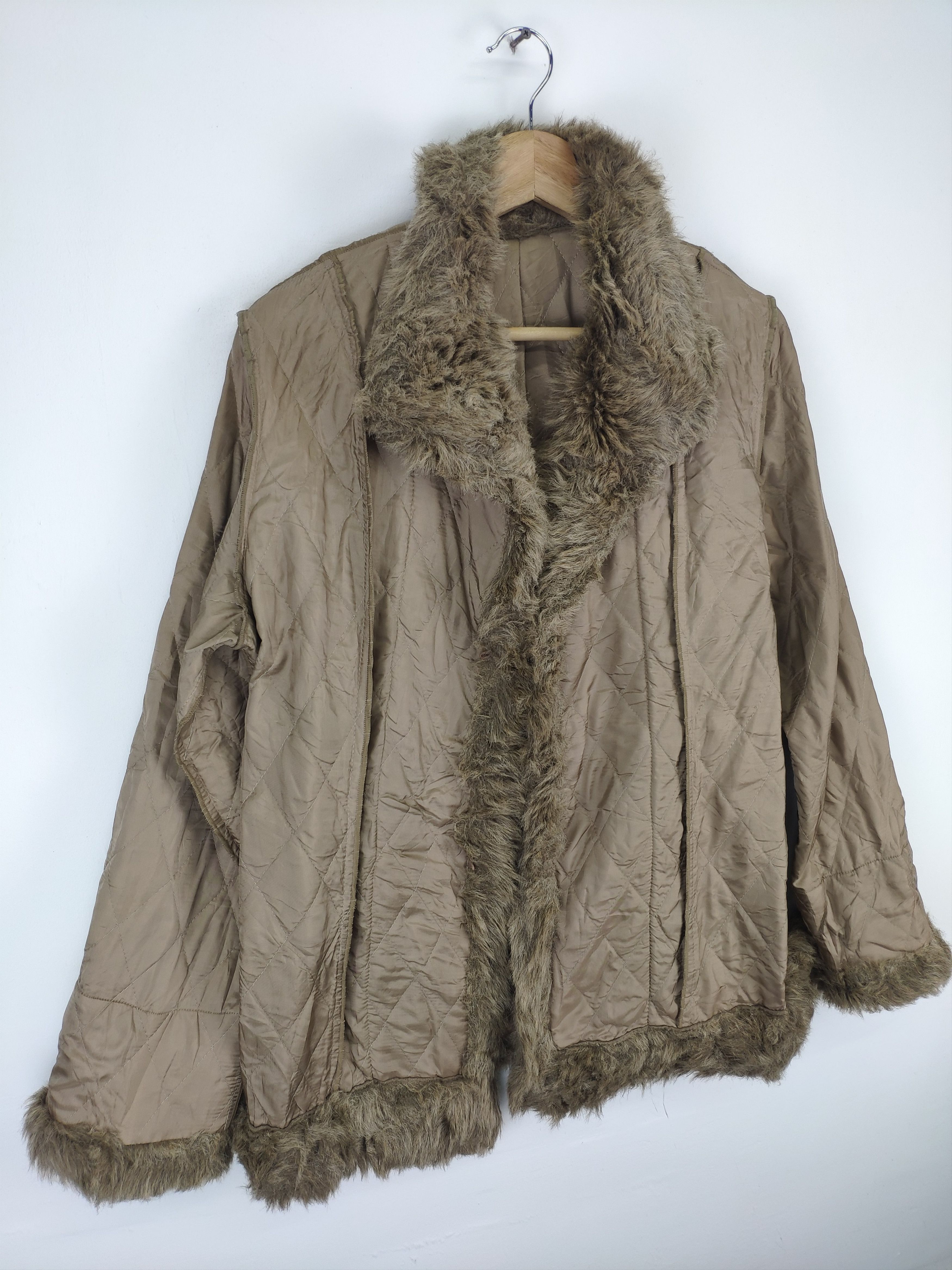 Designer Vintage Inner Jacket Faux Fur Cardigan Size M / US 6-8 / IT 42-44 - 6 Thumbnail