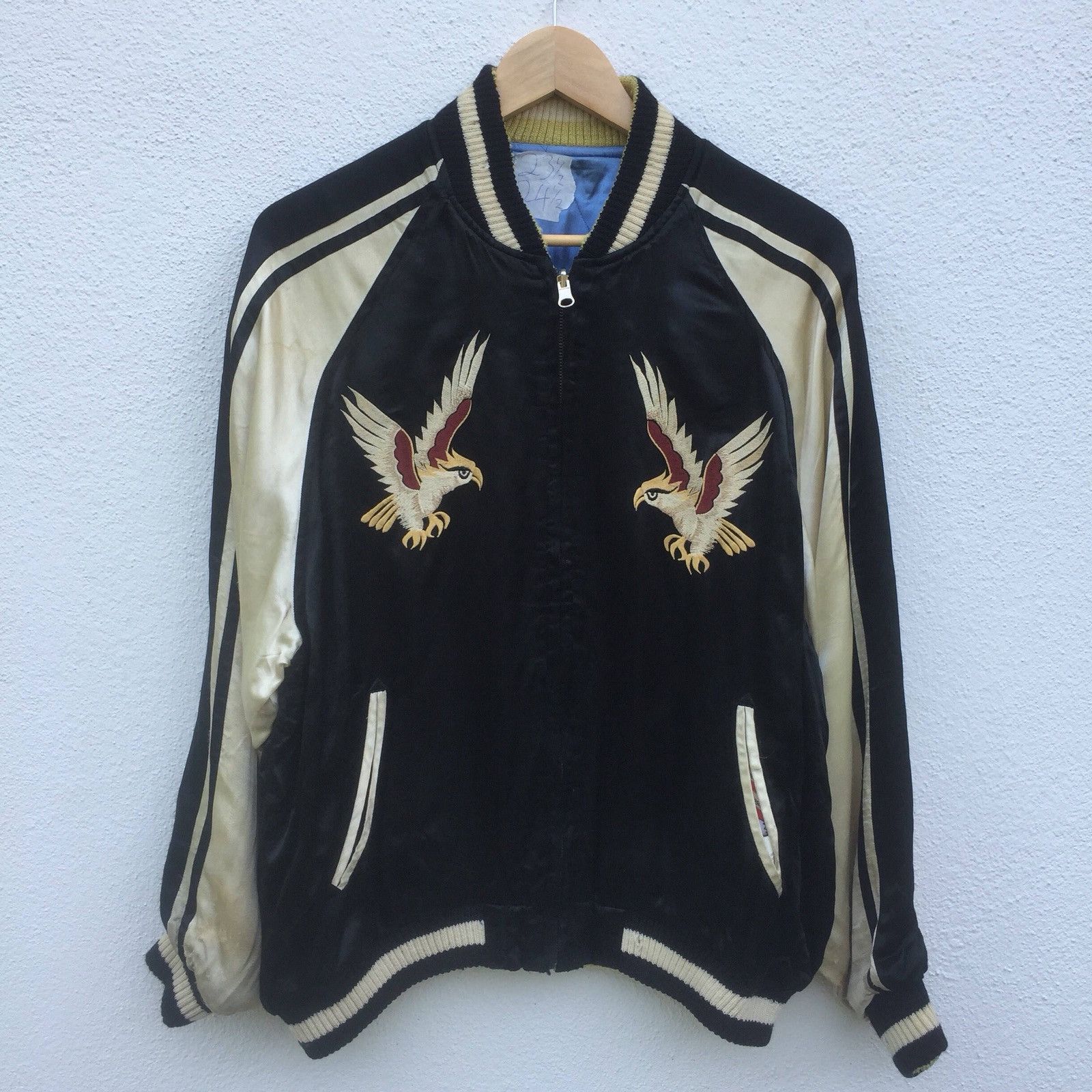 Japanese Brand Vintage Trashed Reversable Sukajan Eagle Souvenir Jacket Size US L / EU 52-54 / 3 - 2 Thumbnail
