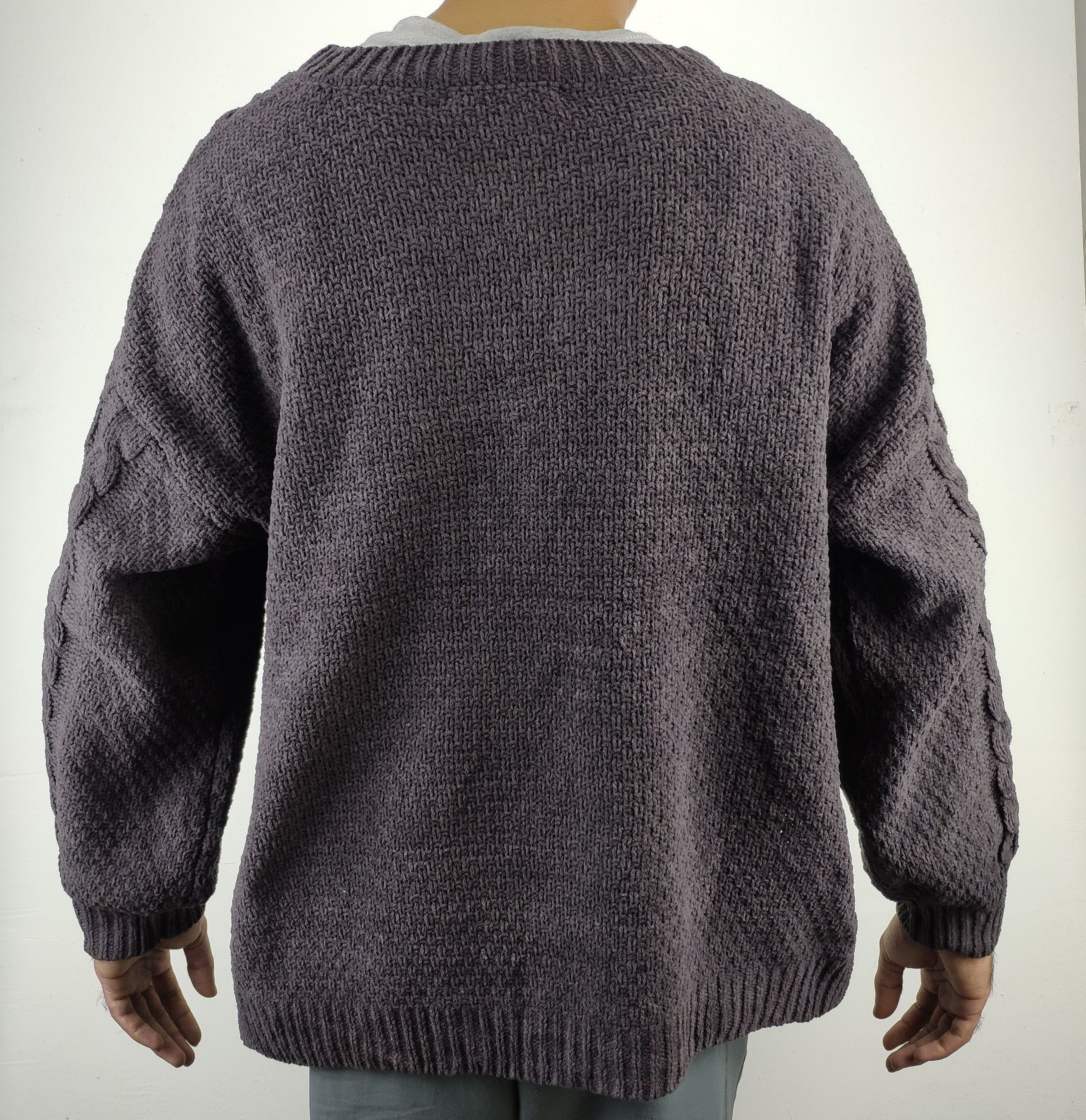 Aran Isles Knitwear × Japanese Brand × Vintage Vintage Wool Sweater Cable Knit V Neck Size L / US 10 / IT 46 - 14 Thumbnail