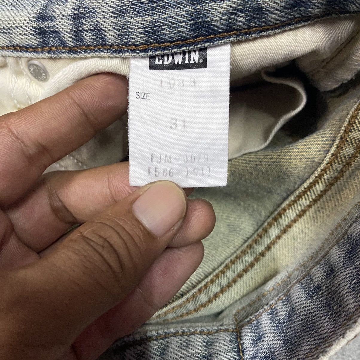 Japanese Brand Vintage Japan Edwin Faded Black Distressed Denim Jeans Size US 30 / EU 46 - 15 Thumbnail