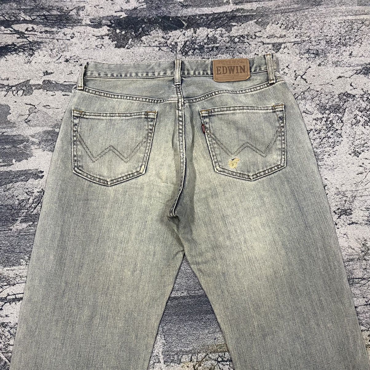 Japanese Brand Vintage Japan Edwin Faded Black Distressed Denim Jeans Size US 30 / EU 46 - 7 Thumbnail