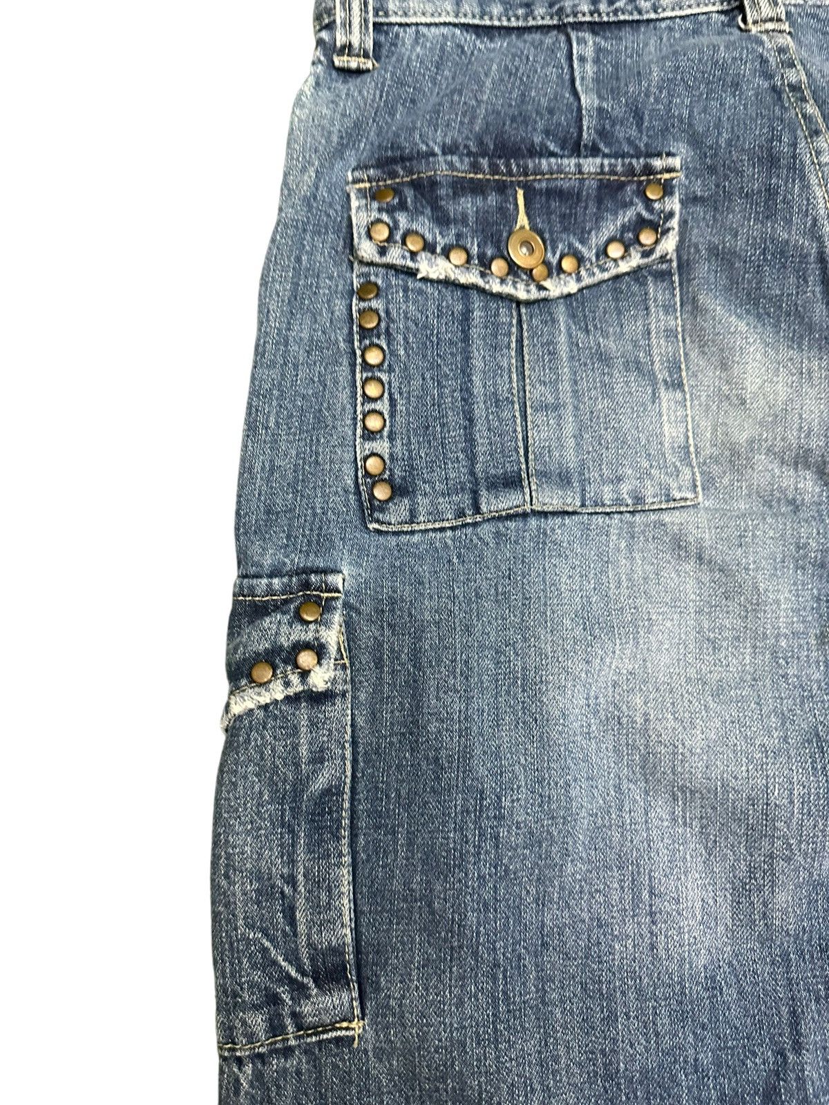 Other Trim Co Spike Punk Cargo Denim Pants Hysterics Style Size US 31 - 13 Thumbnail