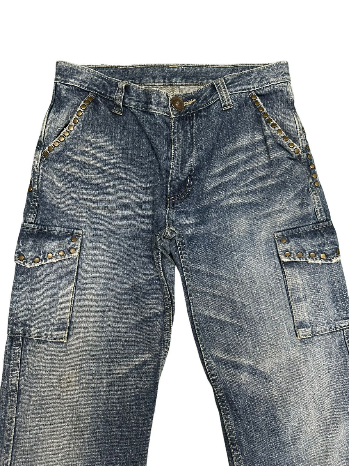 Other Trim Co Spike Punk Cargo Denim Pants Hysterics Style Size US 31 - 2 Thumbnail