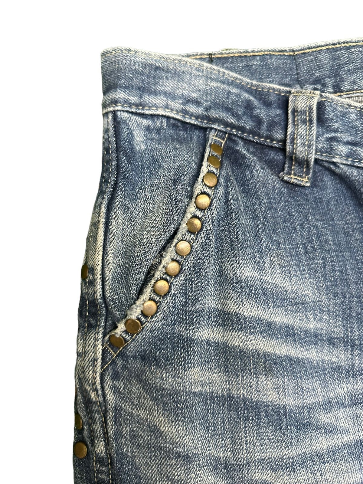 Other Trim Co Spike Punk Cargo Denim Pants Hysterics Style Size US 31 - 4 Thumbnail