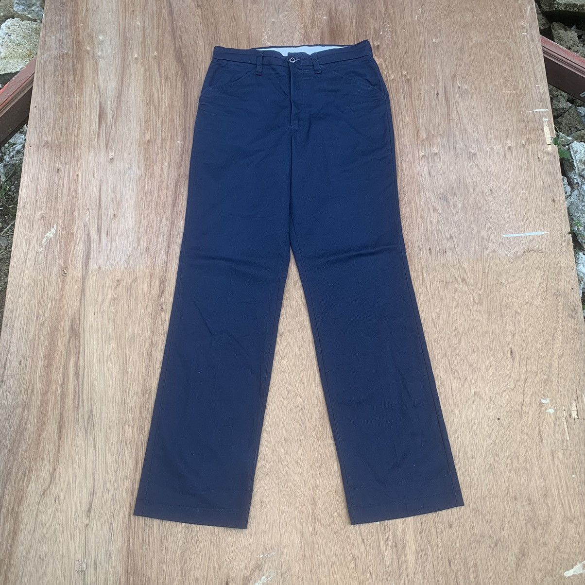 image of Vintage Red Kap 29X31 Trousers Blank Pants in Navy, Men's