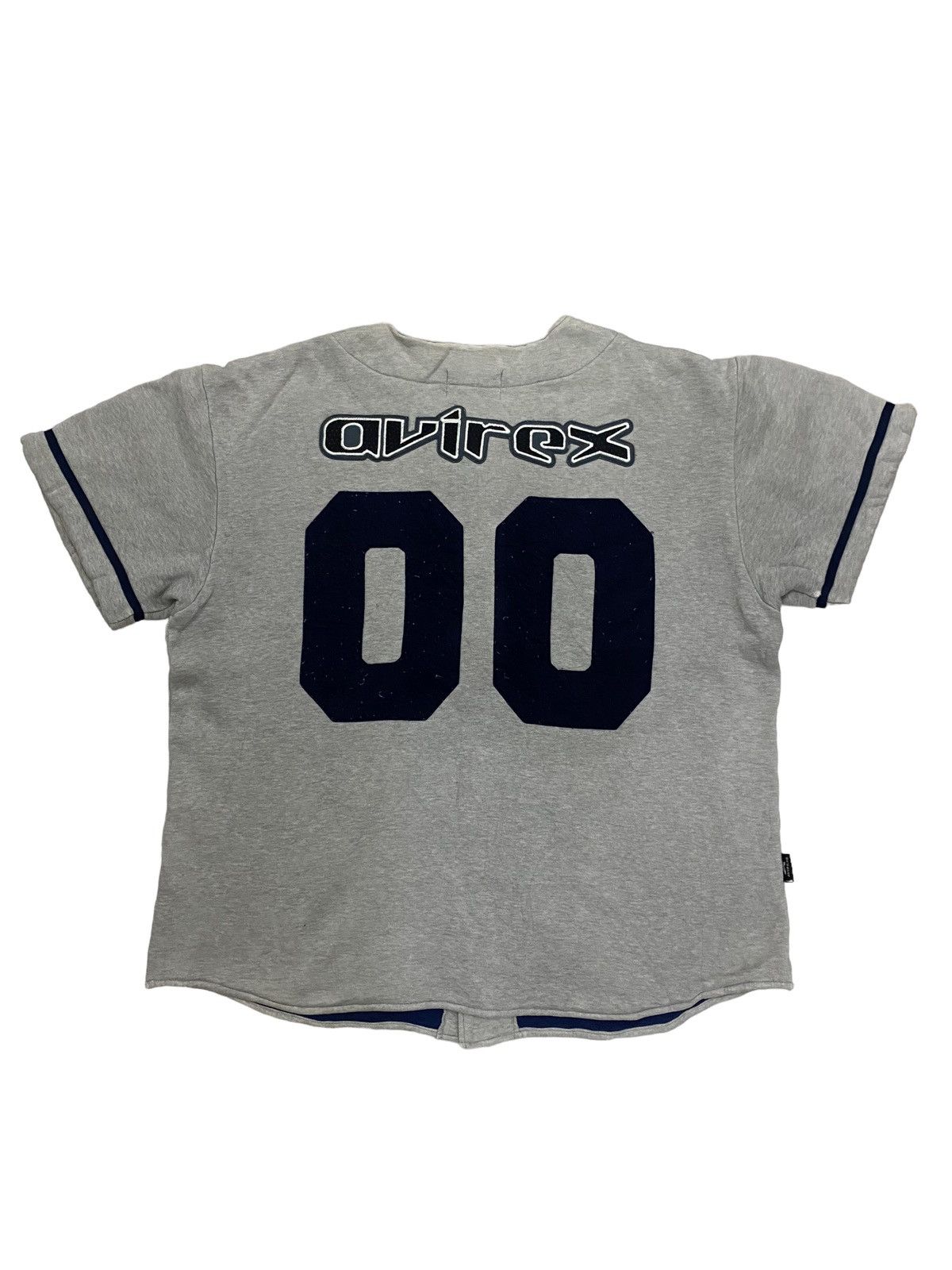 image of Avirex Baseball Cotton Shirt in Grey, Men's (Size Large)