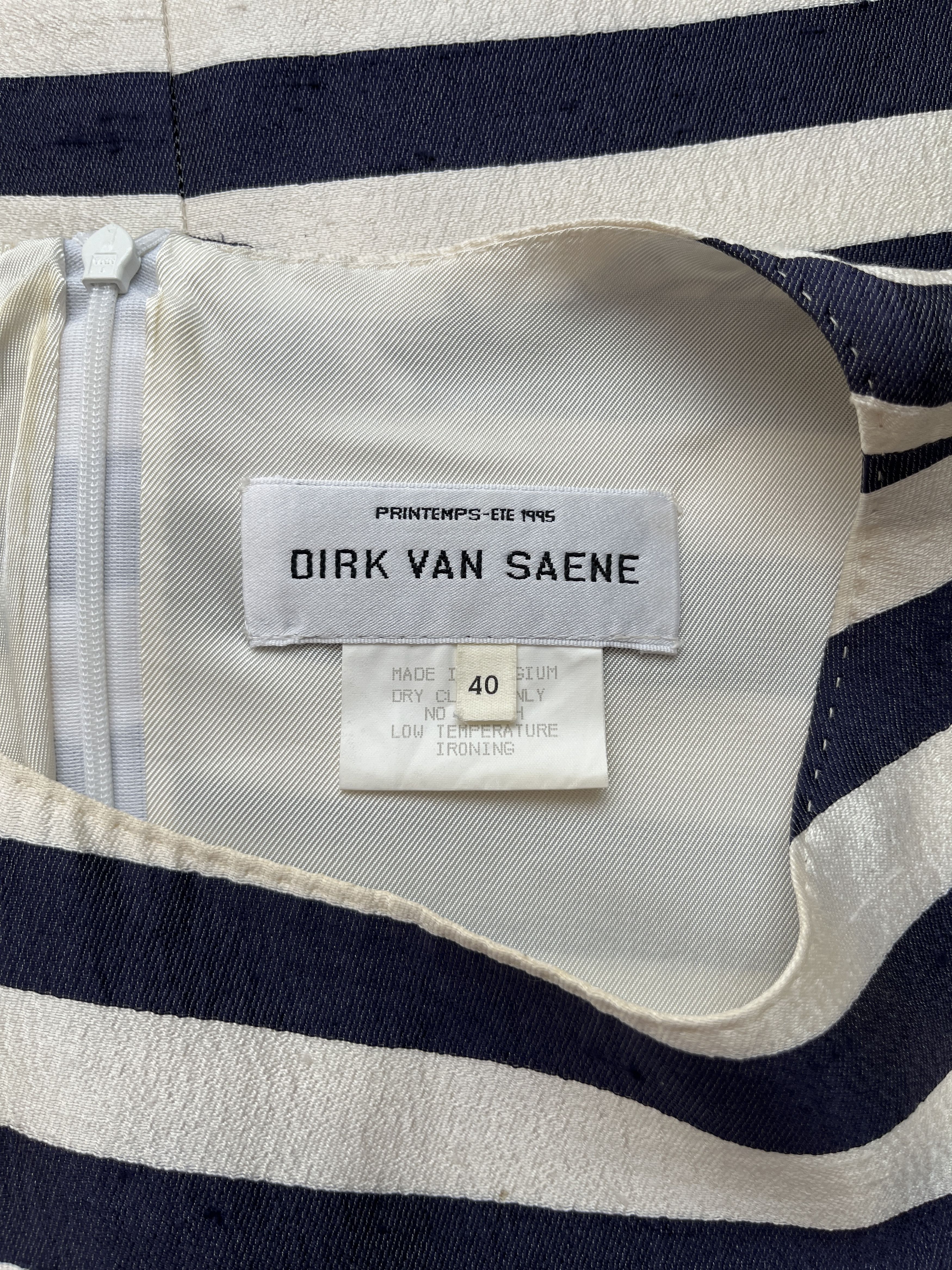 Dirk Van Saene ⚡️QUICK SALE⚡️1995 Dirk Van Saene Silk/Cotton Striped Dress Size M / US 6-8 / IT 42-44 - 3 Thumbnail