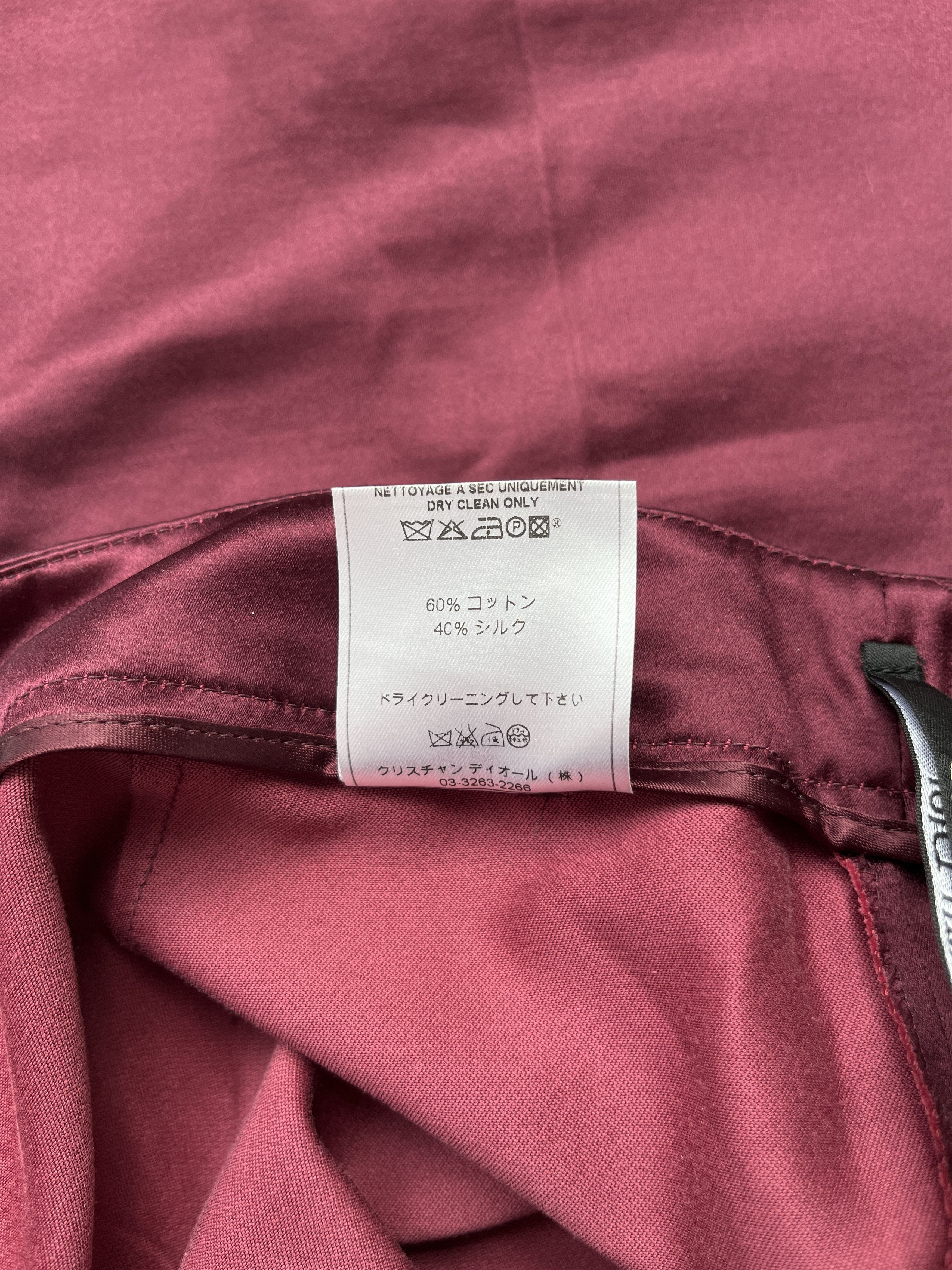 Dior ⚡️QUICK SALE⚡️2008 Dior John Galliano Burgundy Satin Pants Size 30" / US 8 / IT 44 - 5 Thumbnail
