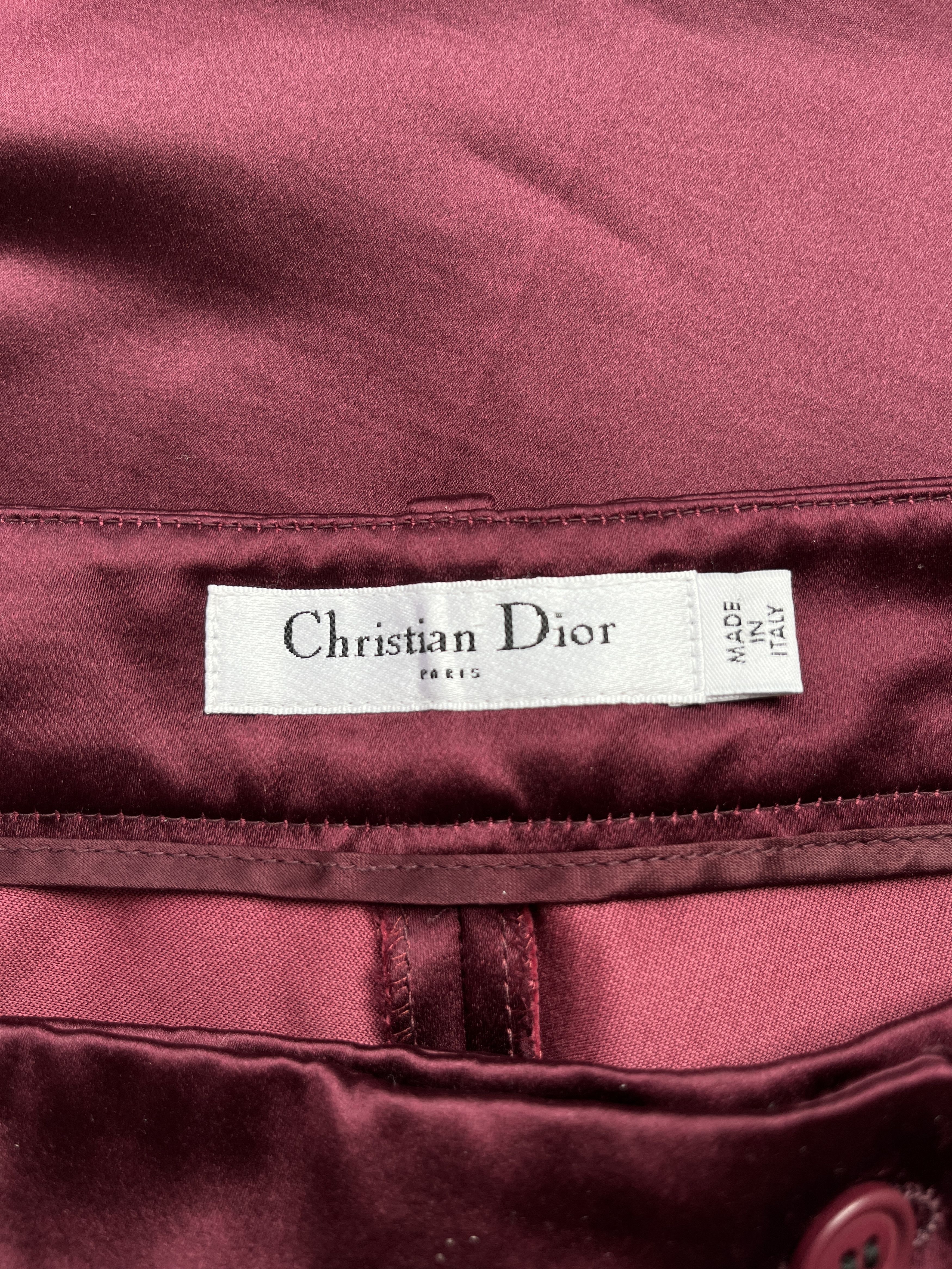 Dior ⚡️QUICK SALE⚡️2008 Dior John Galliano Burgundy Satin Pants Size 30" / US 8 / IT 44 - 3 Thumbnail