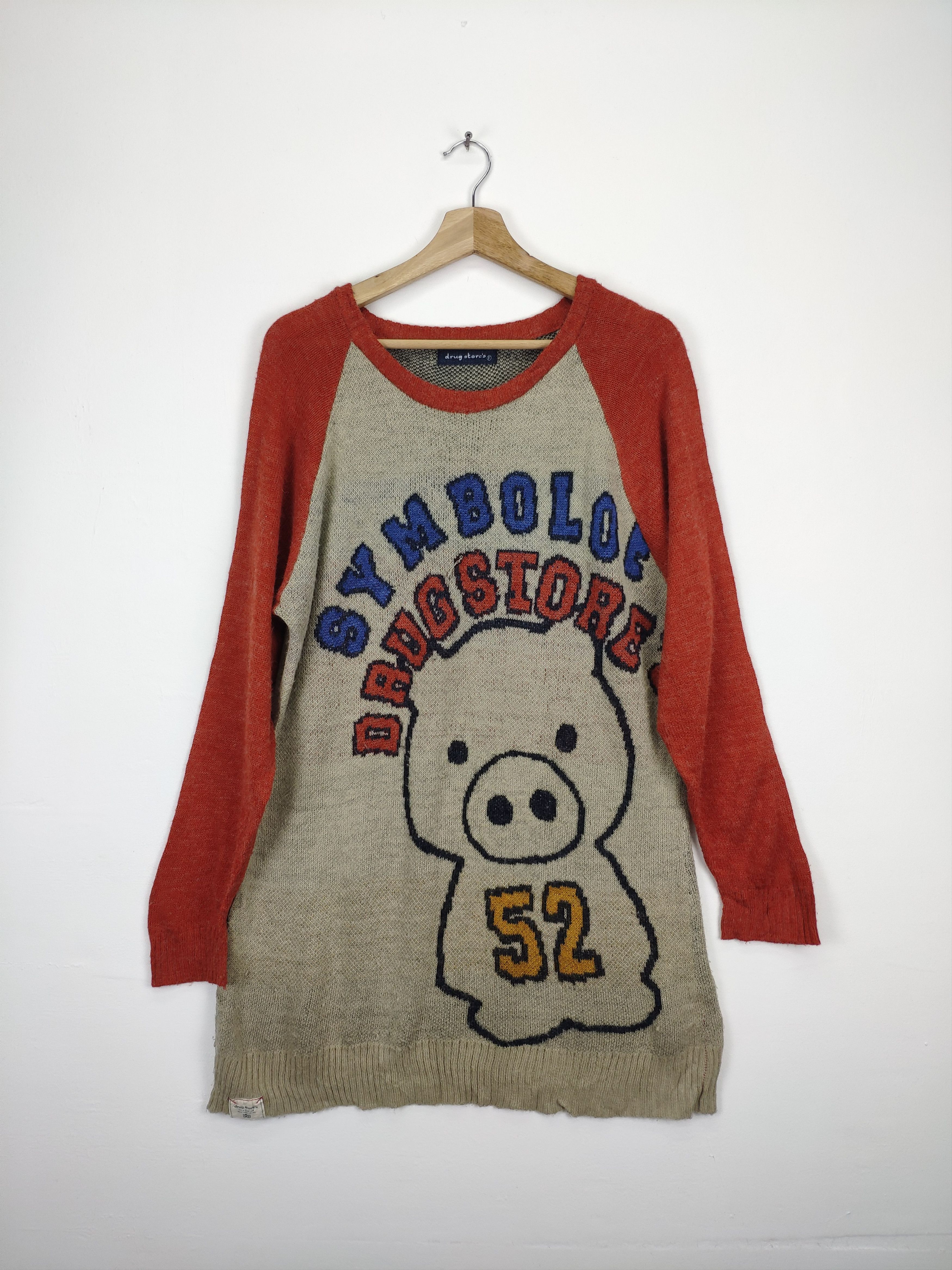 Japanese Brand × Vintage Vintage Drug Store Knit Sweater Cute Pig Printed 🐷🐷🐷 Size M / US 6-8 / IT 42-44 - 1 Thumbnail