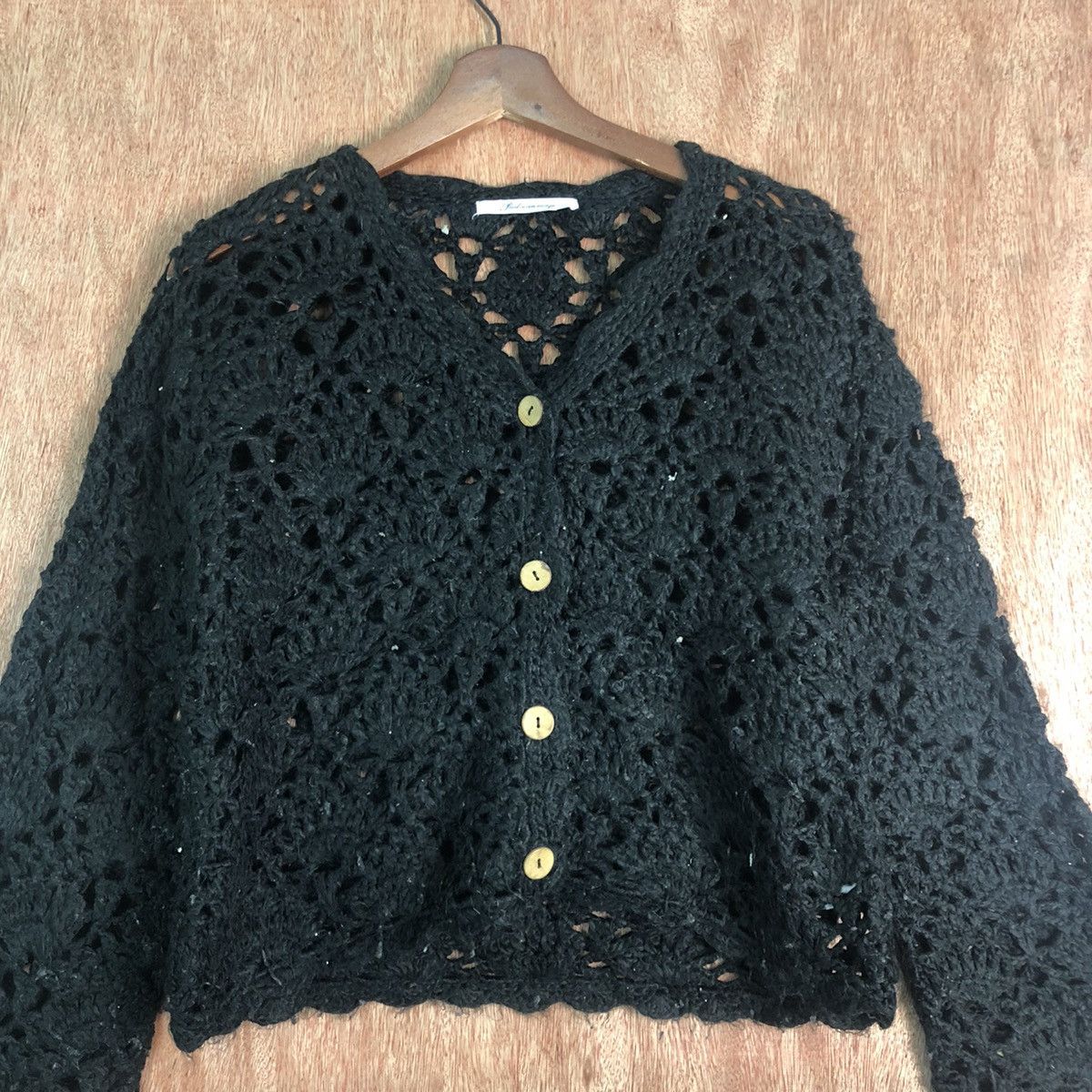 Japanese Brand DL Vtg Pual Ci Cin Racique crochet Mesh Net Knit #A201 Size US S / EU 44-46 / 1 - 3 Thumbnail