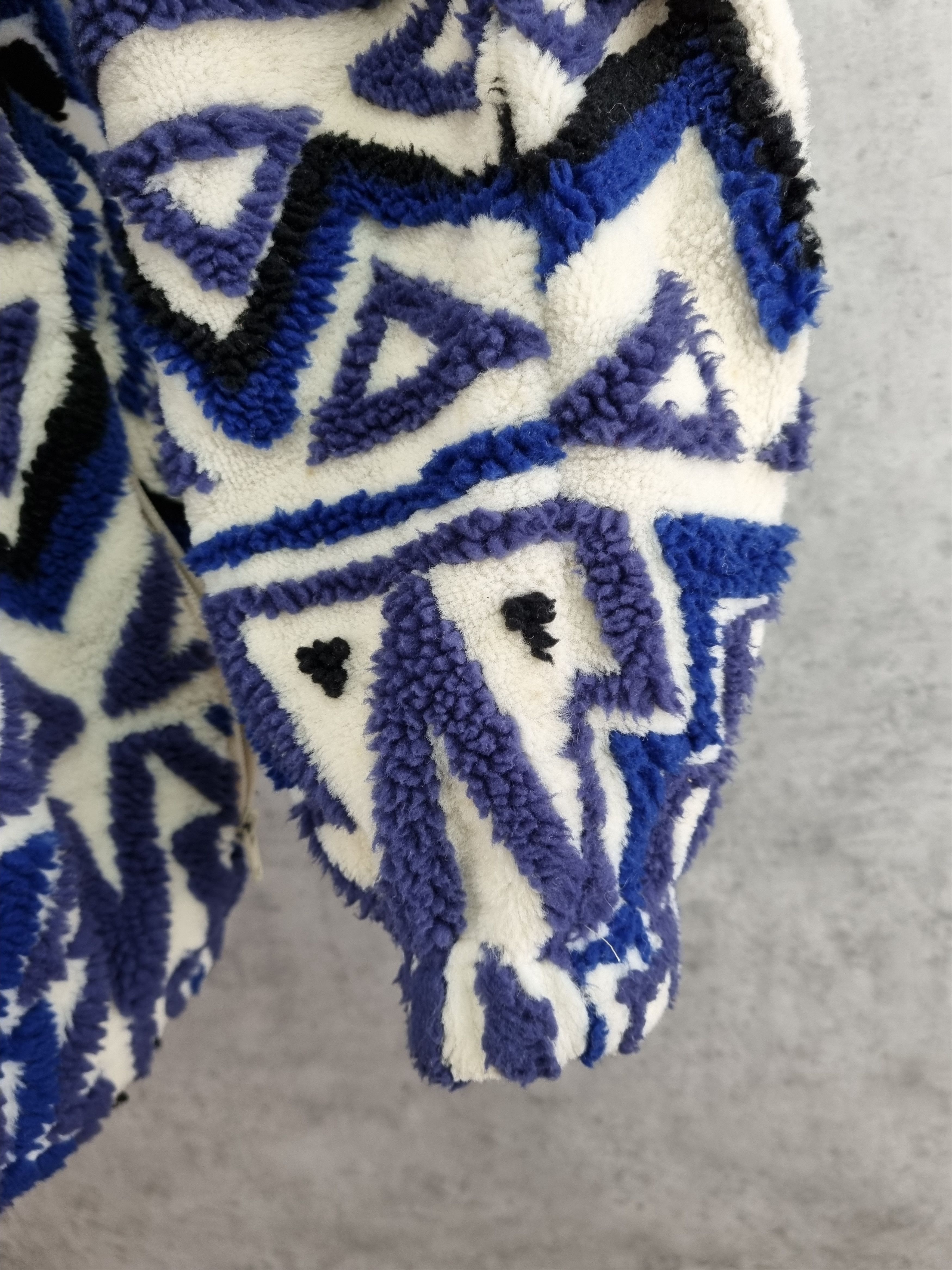 Sergio Tacchini 90s SERGIO TACCHINI Abstract Deep Pile Fleece Jacket RARE! Size US XL / EU 56 / 4 - 12 Thumbnail