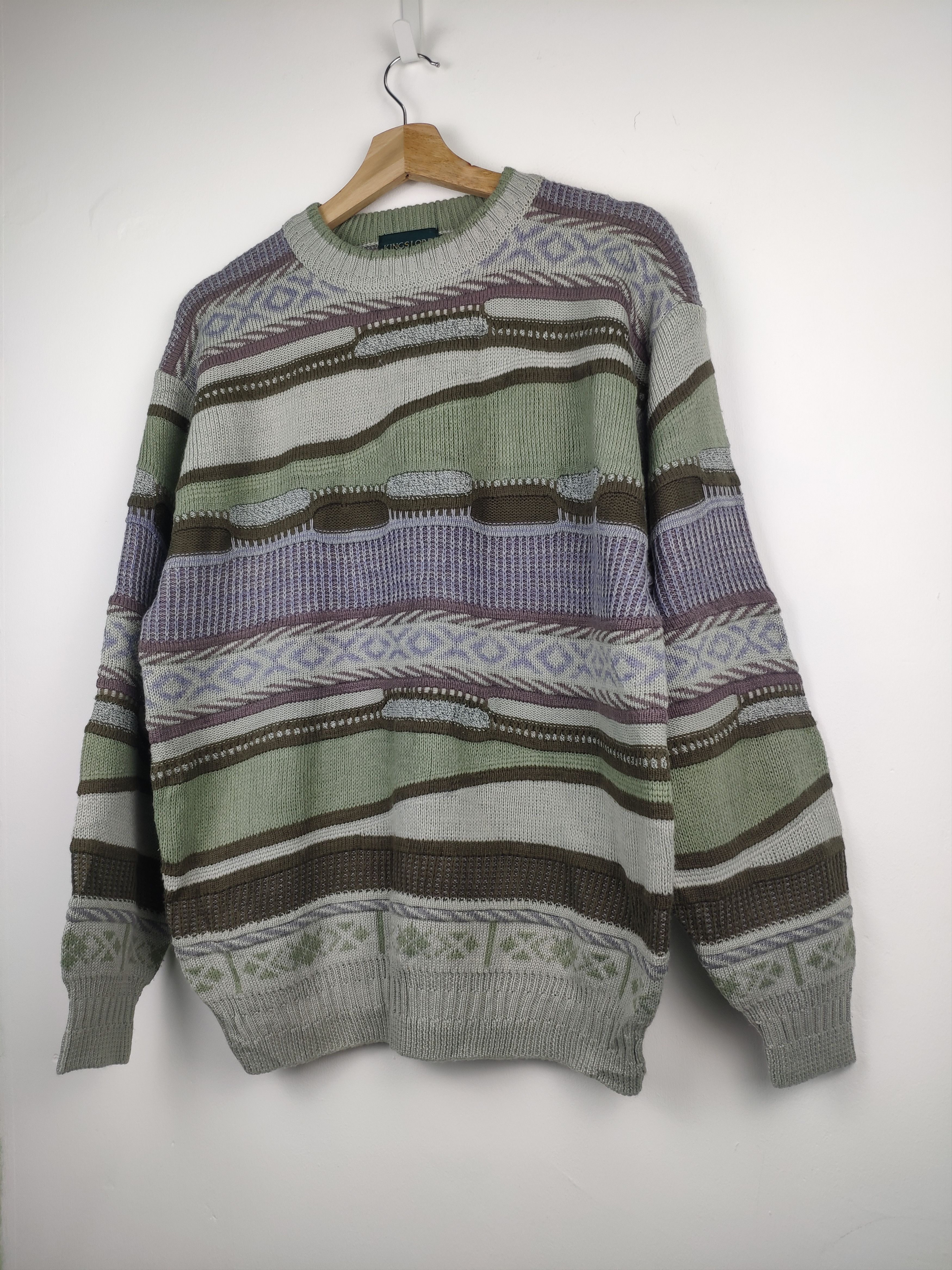 Aran Isles Knitwear × Japanese Brand Vintage Wool Knit Sweater Coogi Style Cable Knit Size US M / EU 48-50 / 2 - 2 Thumbnail