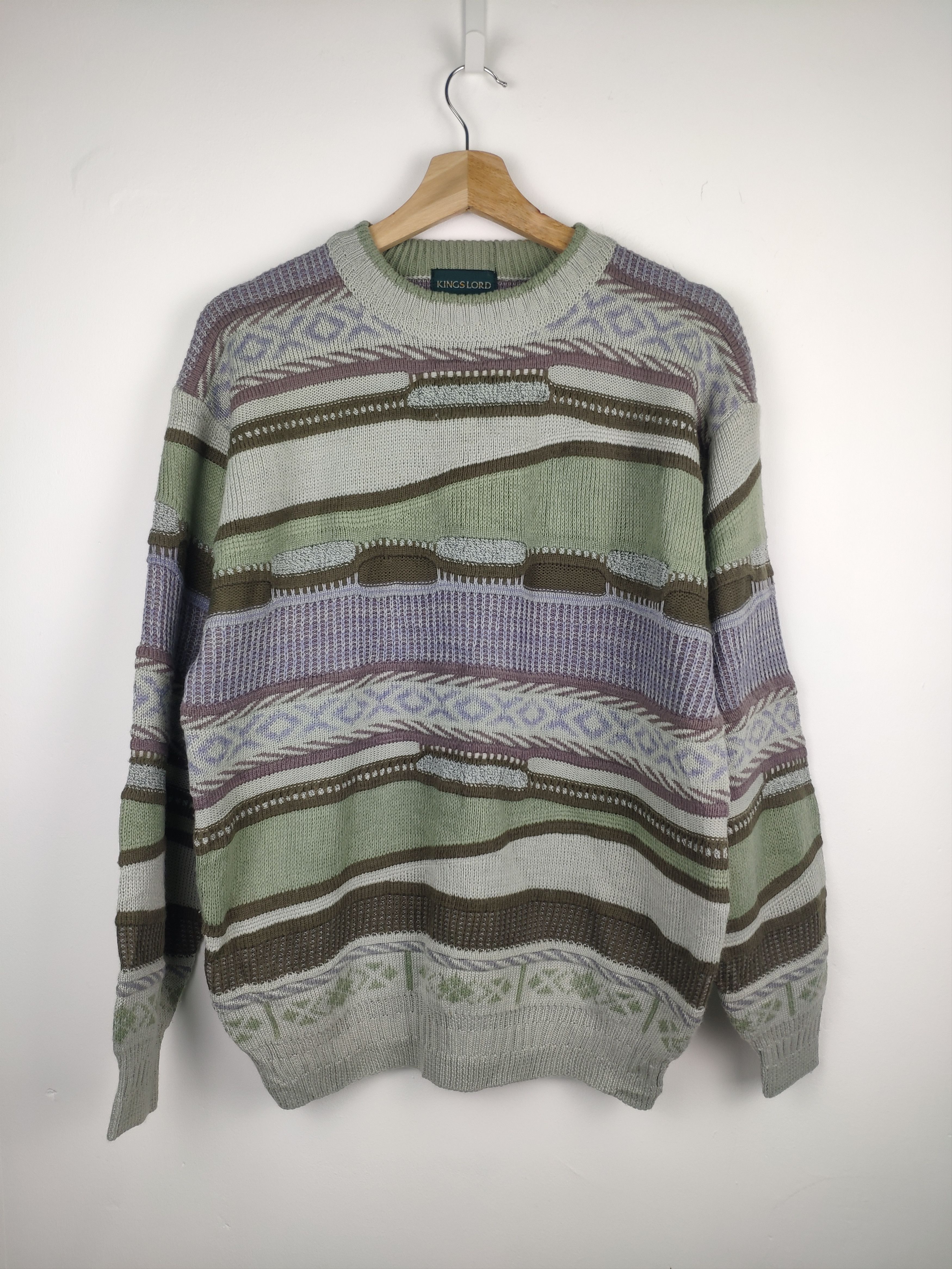 Aran Isles Knitwear × Japanese Brand Vintage Wool Knit Sweater Coogi Style Cable Knit Size US M / EU 48-50 / 2 - 1 Thumbnail
