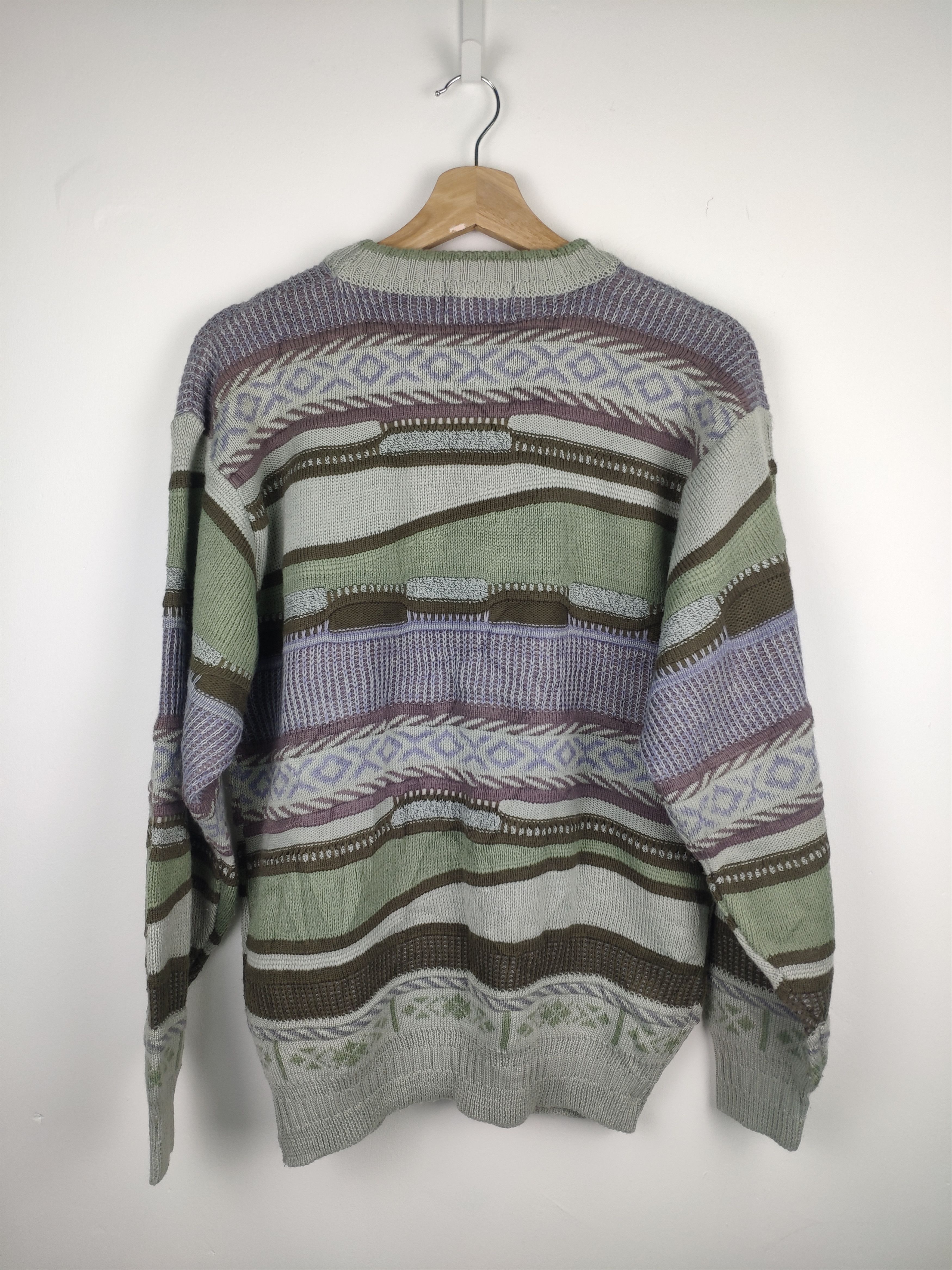 Aran Isles Knitwear × Japanese Brand Vintage Wool Knit Sweater Coogi Style Cable Knit Size US M / EU 48-50 / 2 - 6 Thumbnail