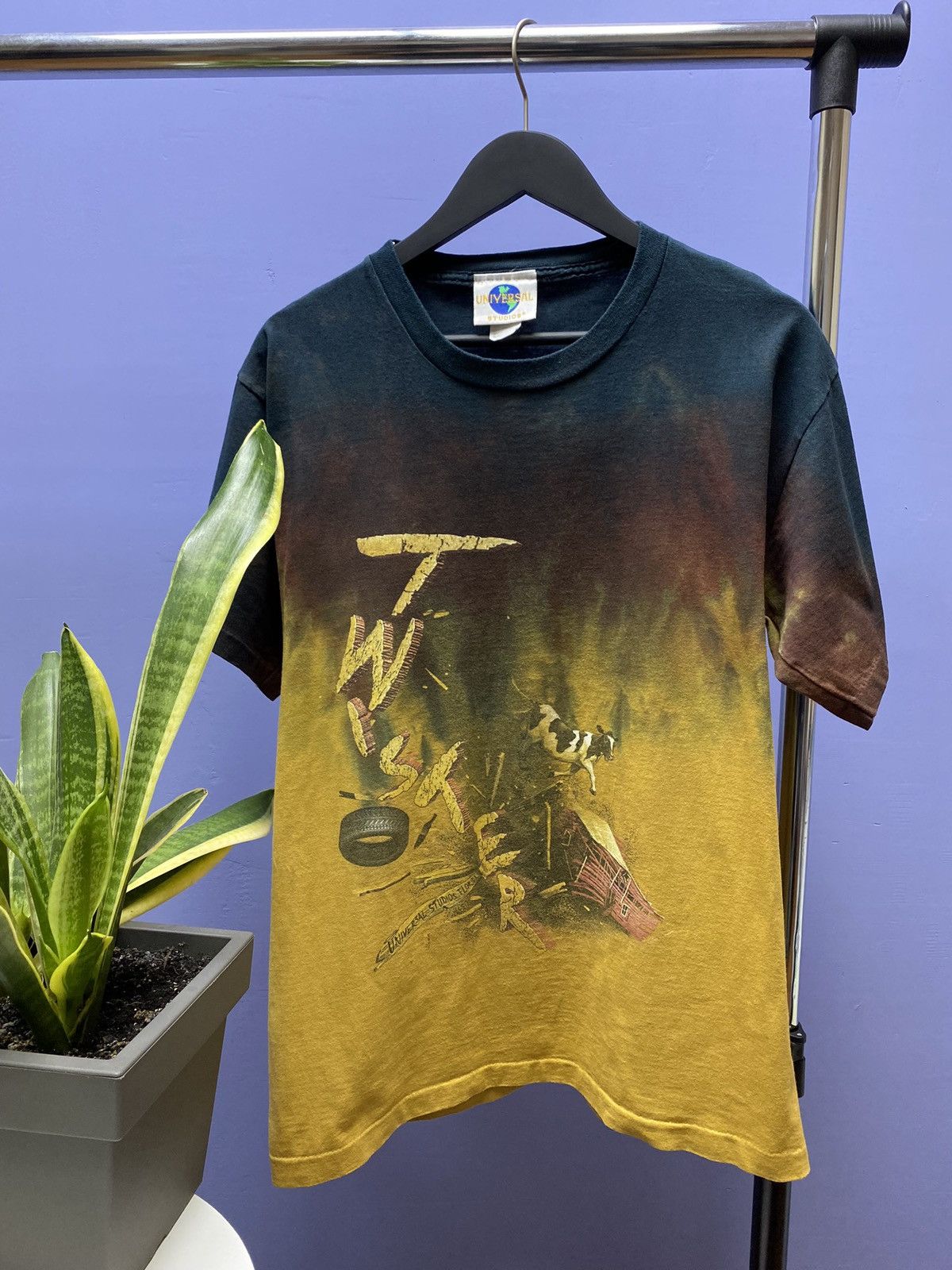 image of Made In USA x Universal Studios Vintage 1996 Universal Studios Florida Twister Movie T-Shirt in Tie
