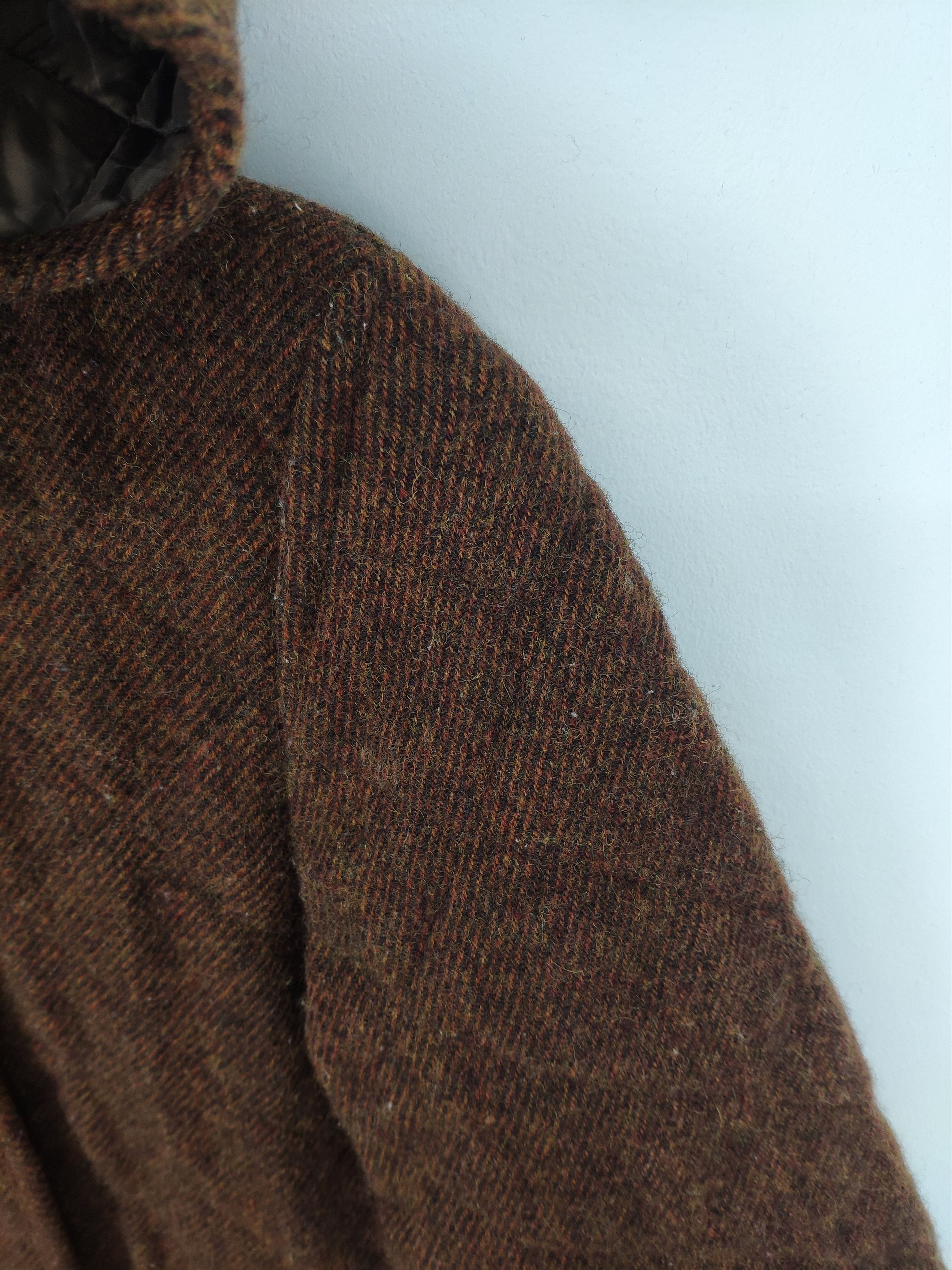 Japanese Brand × Vintage Steal 💥 Vintage Wool Coat Long Hoodie by Shetland Wool Size XS / US 0-2 / IT 36-38 - 7 Thumbnail