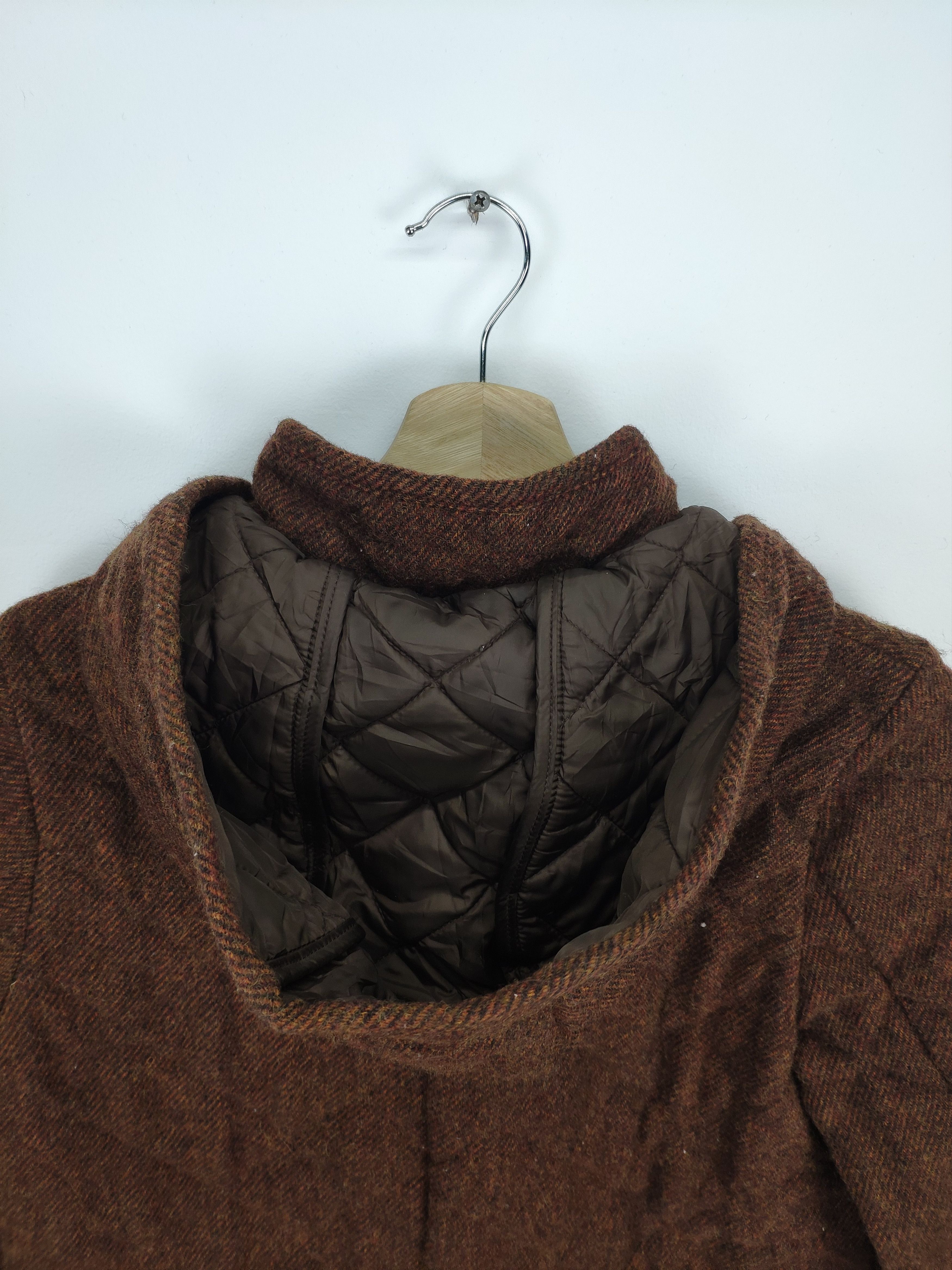 Japanese Brand × Vintage Steal 💥 Vintage Wool Coat Long Hoodie by Shetland Wool Size XS / US 0-2 / IT 36-38 - 14 Thumbnail