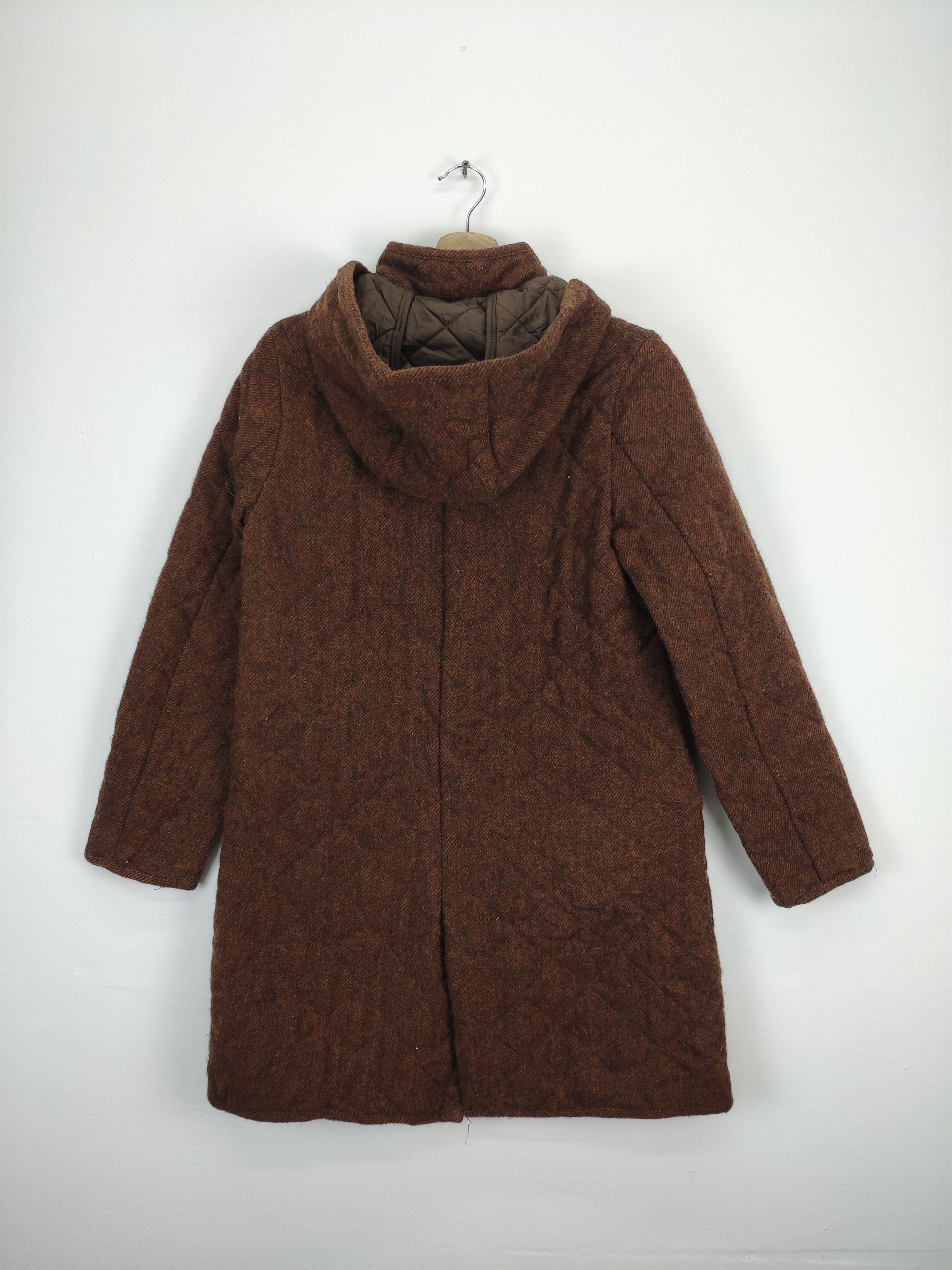 Japanese Brand × Vintage Steal 💥 Vintage Wool Coat Long Hoodie by Shetland Wool Size XS / US 0-2 / IT 36-38 - 16 Thumbnail