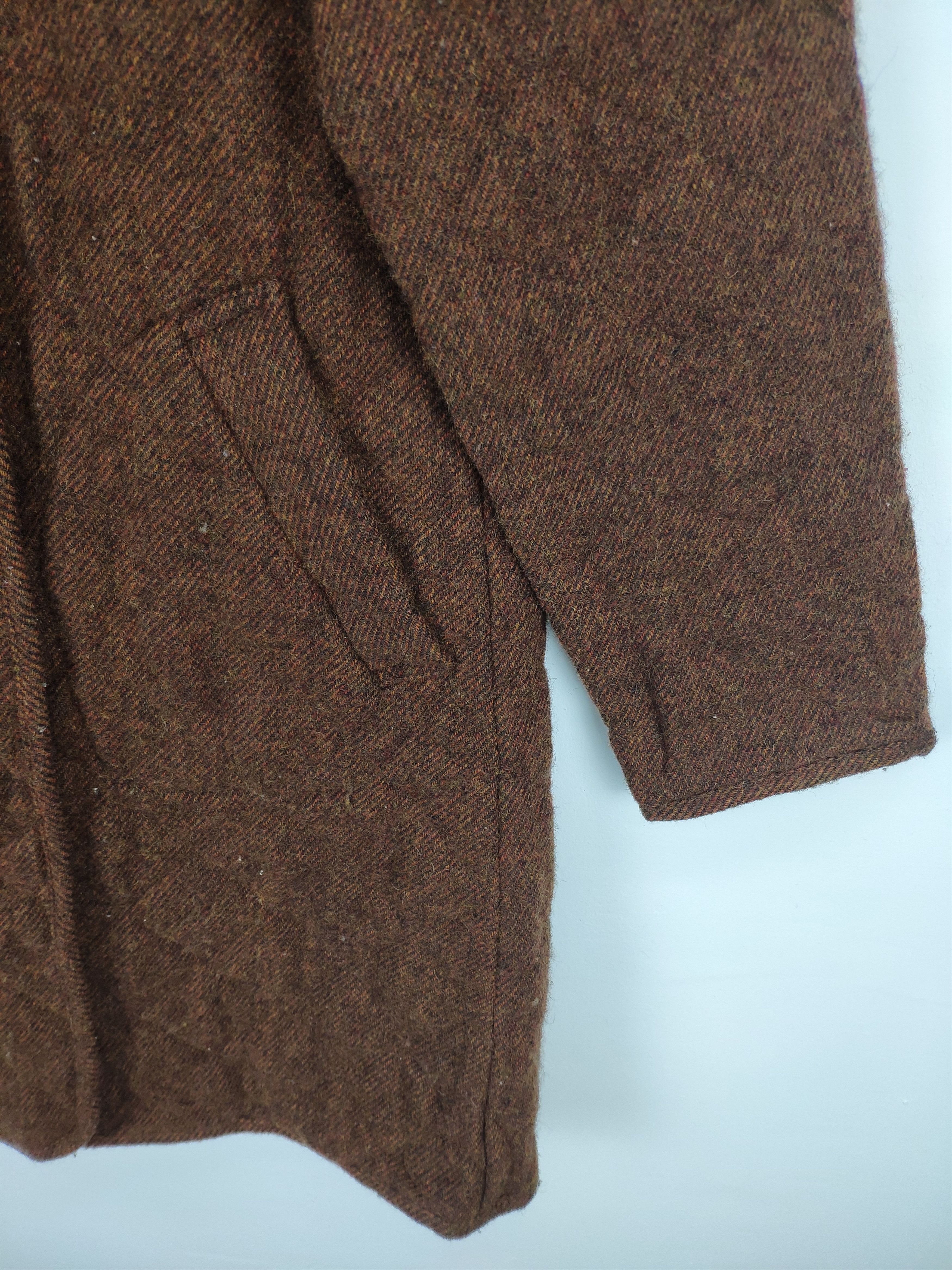 Japanese Brand × Vintage Steal 💥 Vintage Wool Coat Long Hoodie by Shetland Wool Size XS / US 0-2 / IT 36-38 - 9 Thumbnail