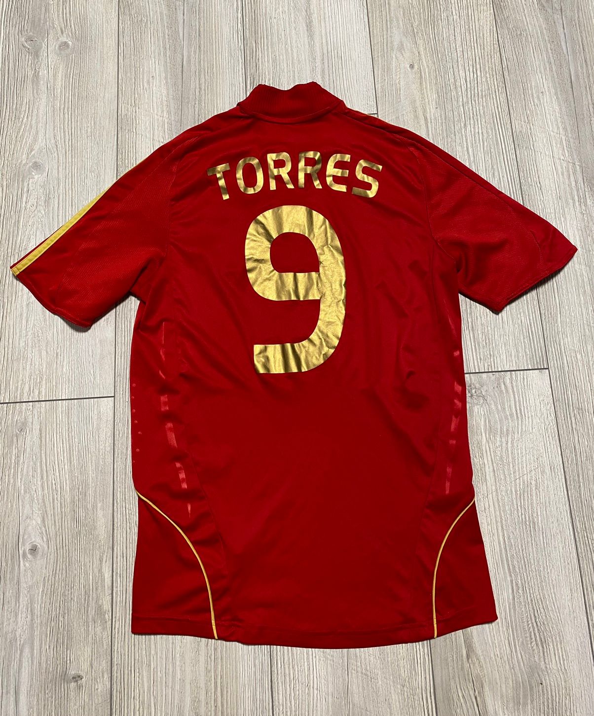 Pre-owned Adidas X Soccer Jersey Adidas 9 Torres Spain 2008 Football Jersey T-shirt In Red/yellow