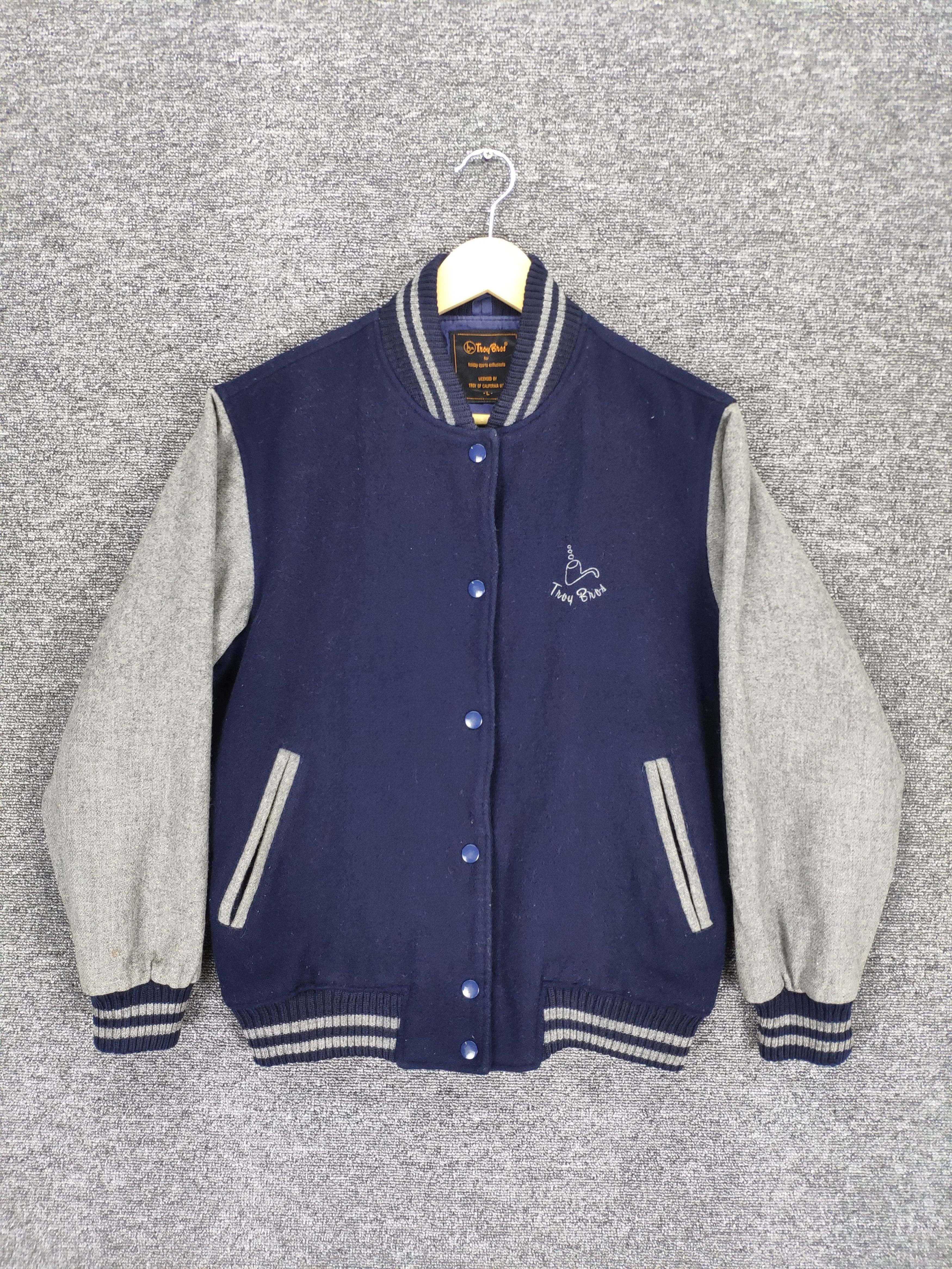 Vintage Vintage Wool Varsity Jacket by Troy Bros Size US M / EU 48-50 / 2 - 1 Thumbnail