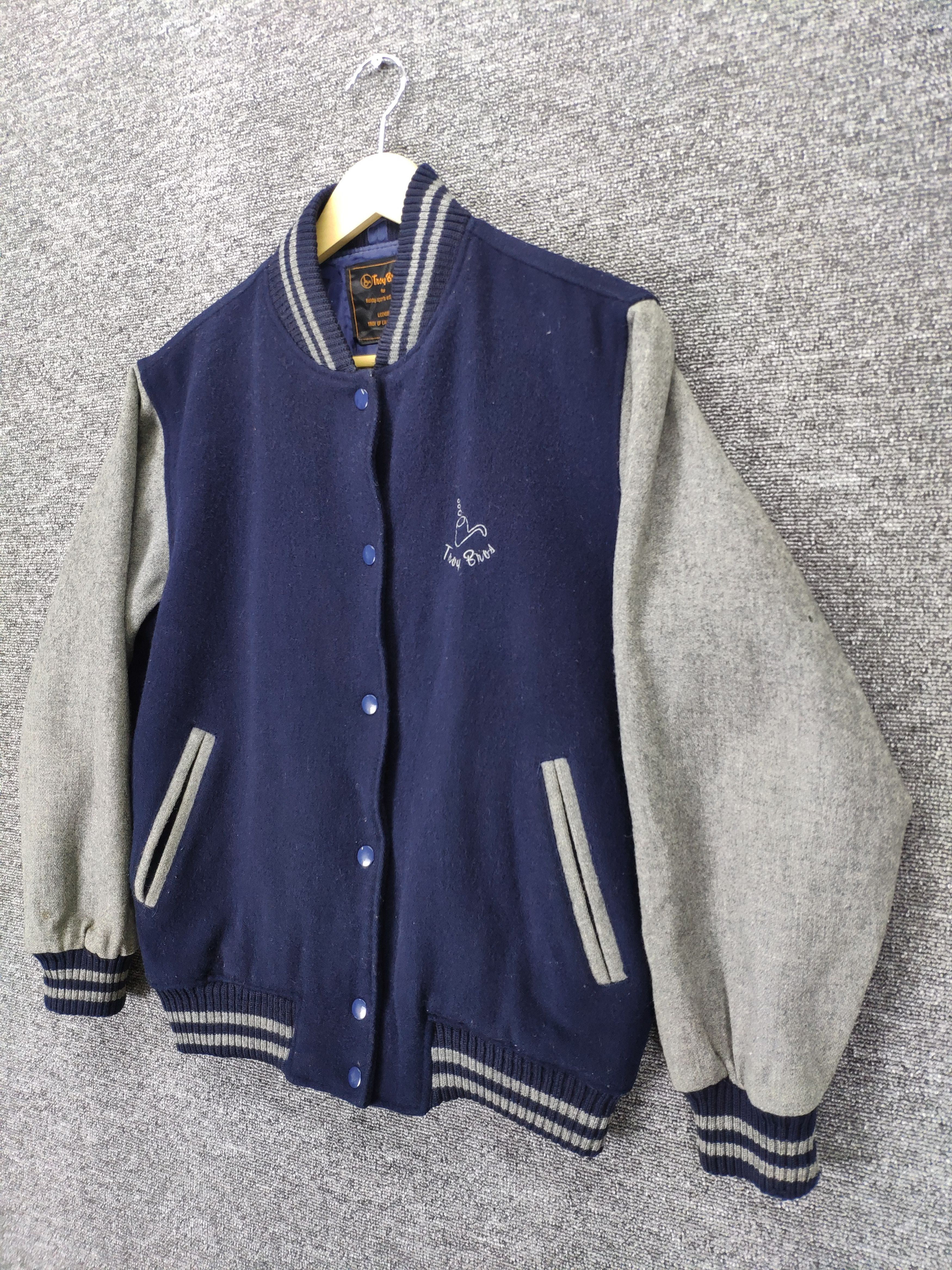 Vintage Vintage Wool Varsity Jacket by Troy Bros Size US M / EU 48-50 / 2 - 2 Thumbnail