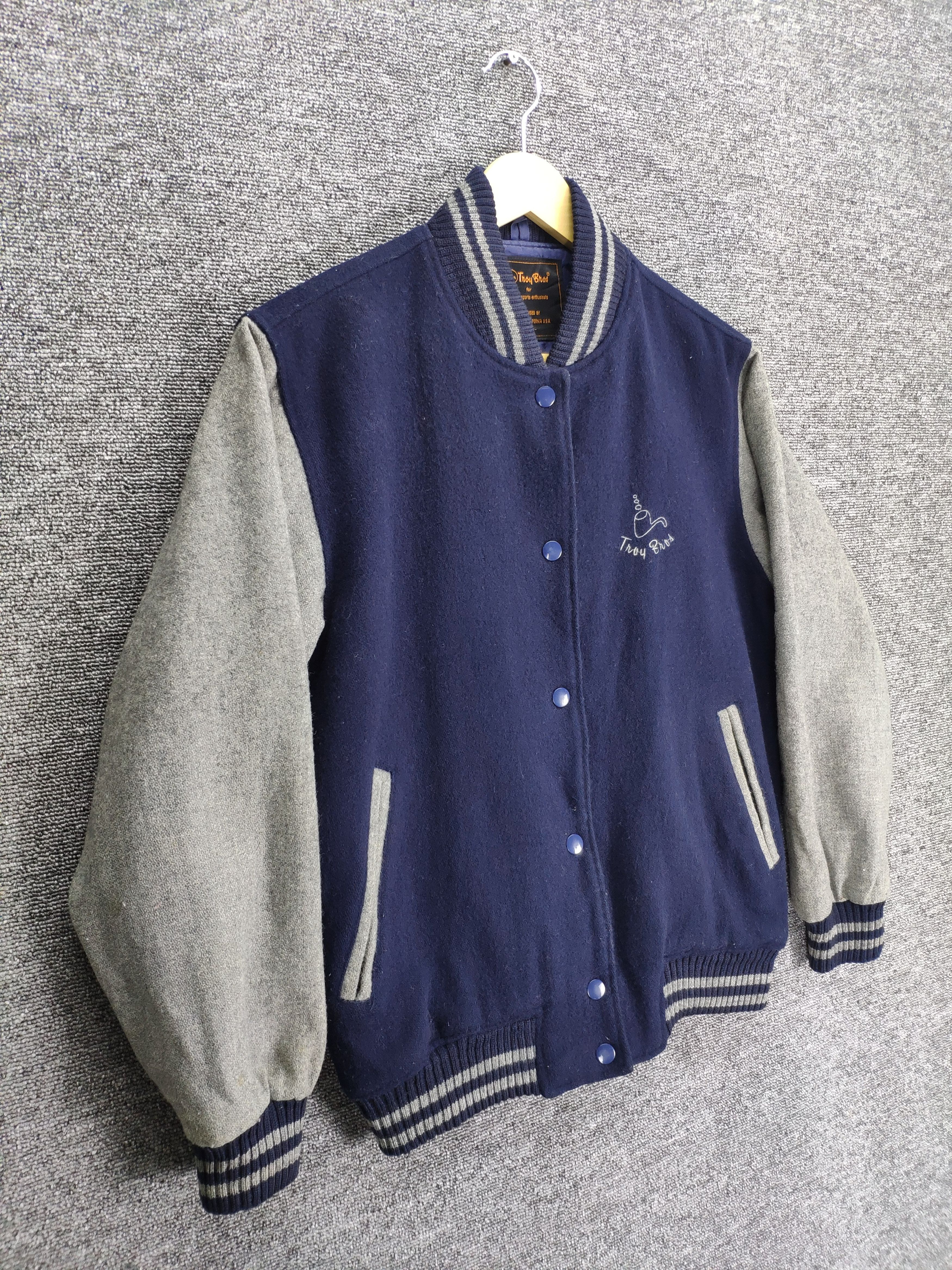 Vintage Vintage Wool Varsity Jacket by Troy Bros Size US M / EU 48-50 / 2 - 3 Thumbnail